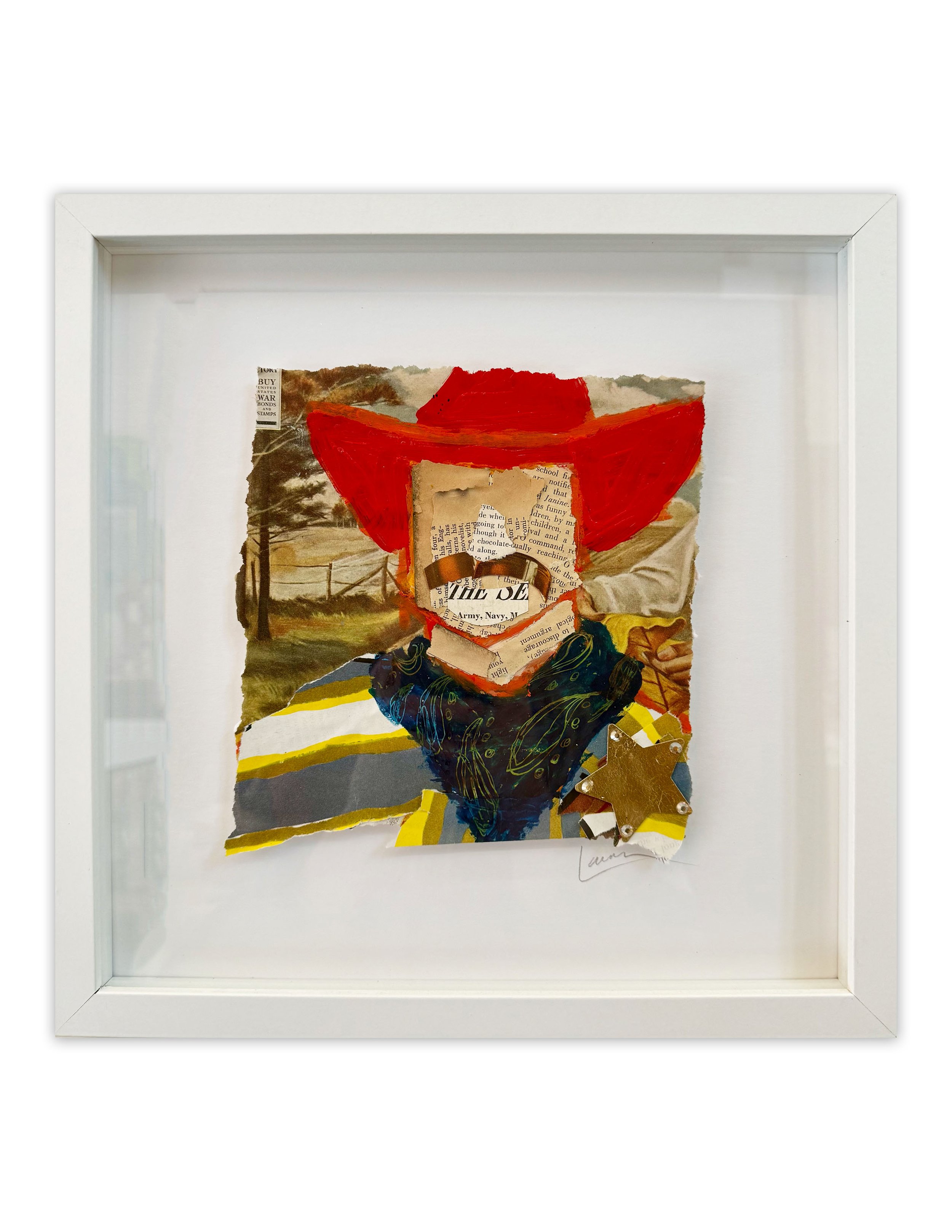 Red Hat Cowboy- 12x12 FRAMED