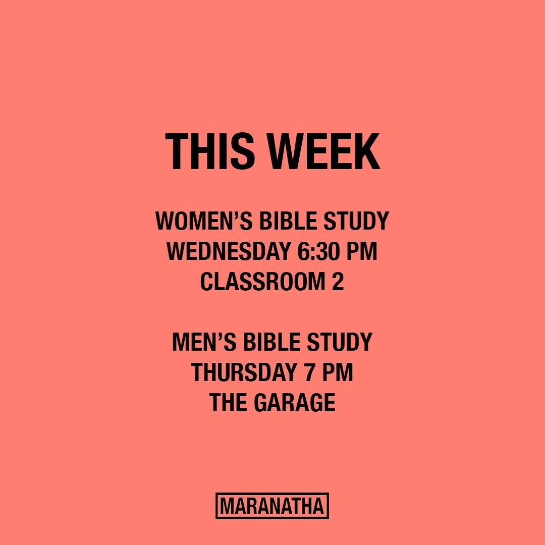 T H I S. W E E K. Women&rsquo;s &amp; Men&rsquo;s Bible Studies are starting up! 📖🔥 #maranatha