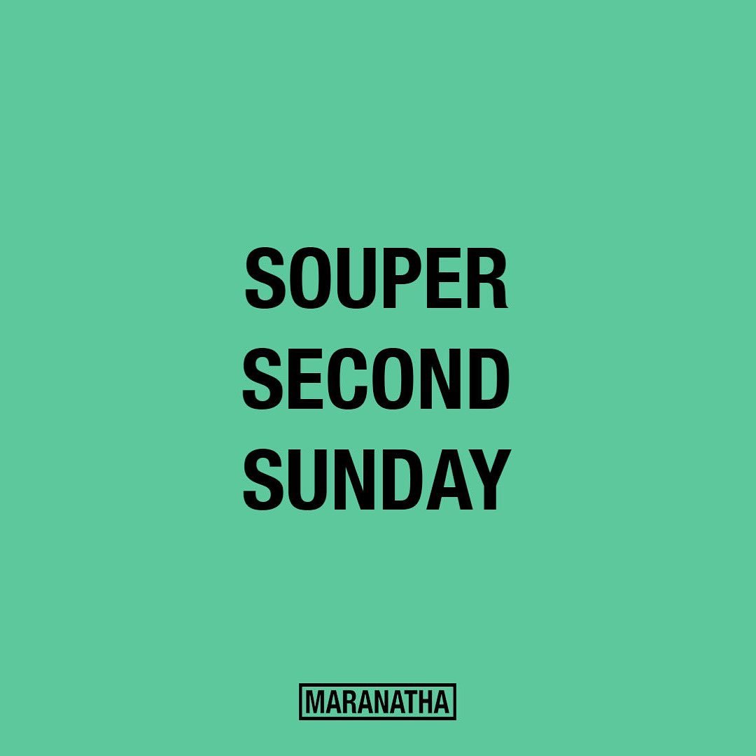 SOUPER SECOND SUNDAY this week! Plan to stay for lunch following the service this Sunday. Also, bring something to share if you can! We will be having Communion at this service as well! #maranatha
