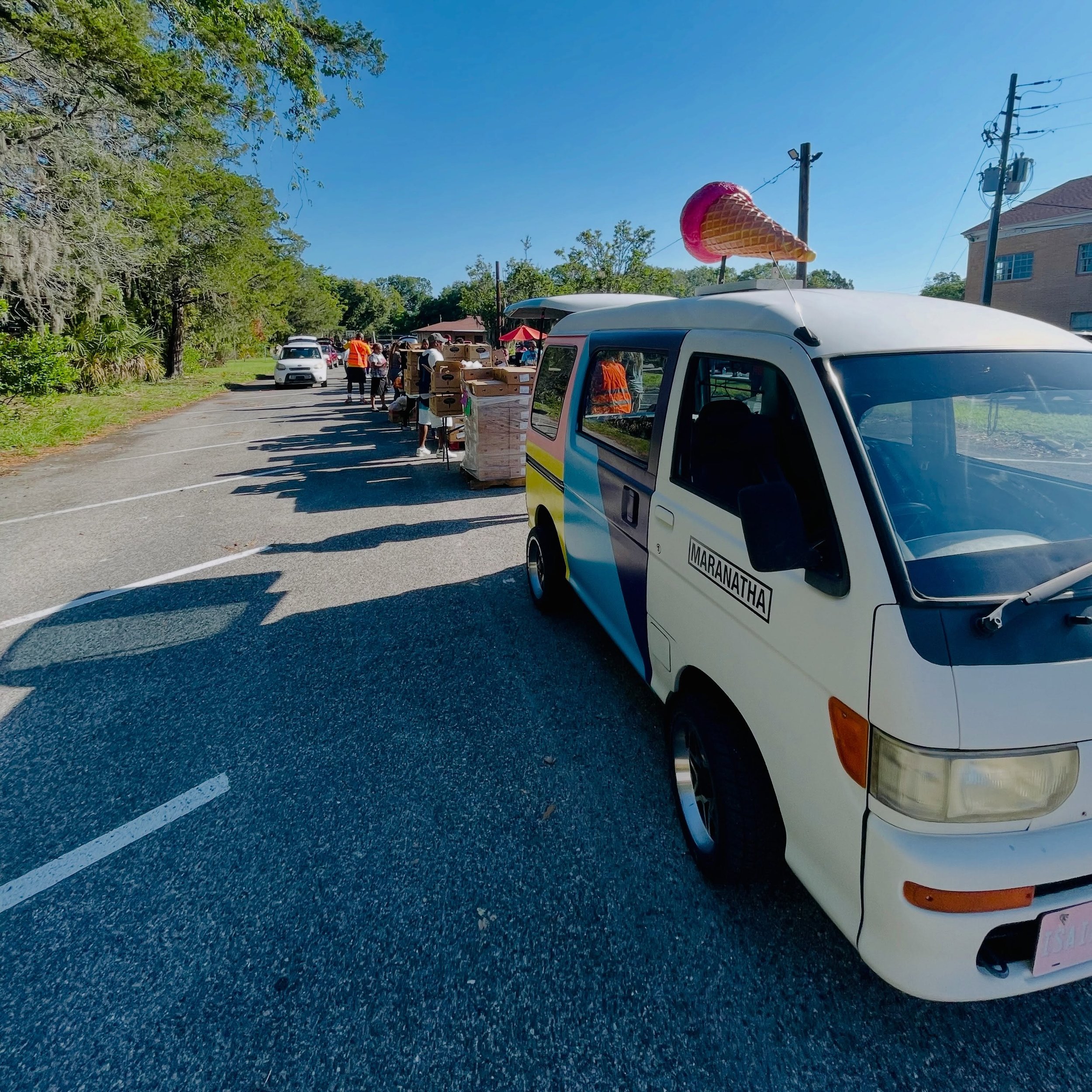 Ice Cream Van making an appearance at the Food Drive with @botfcc #maranatha