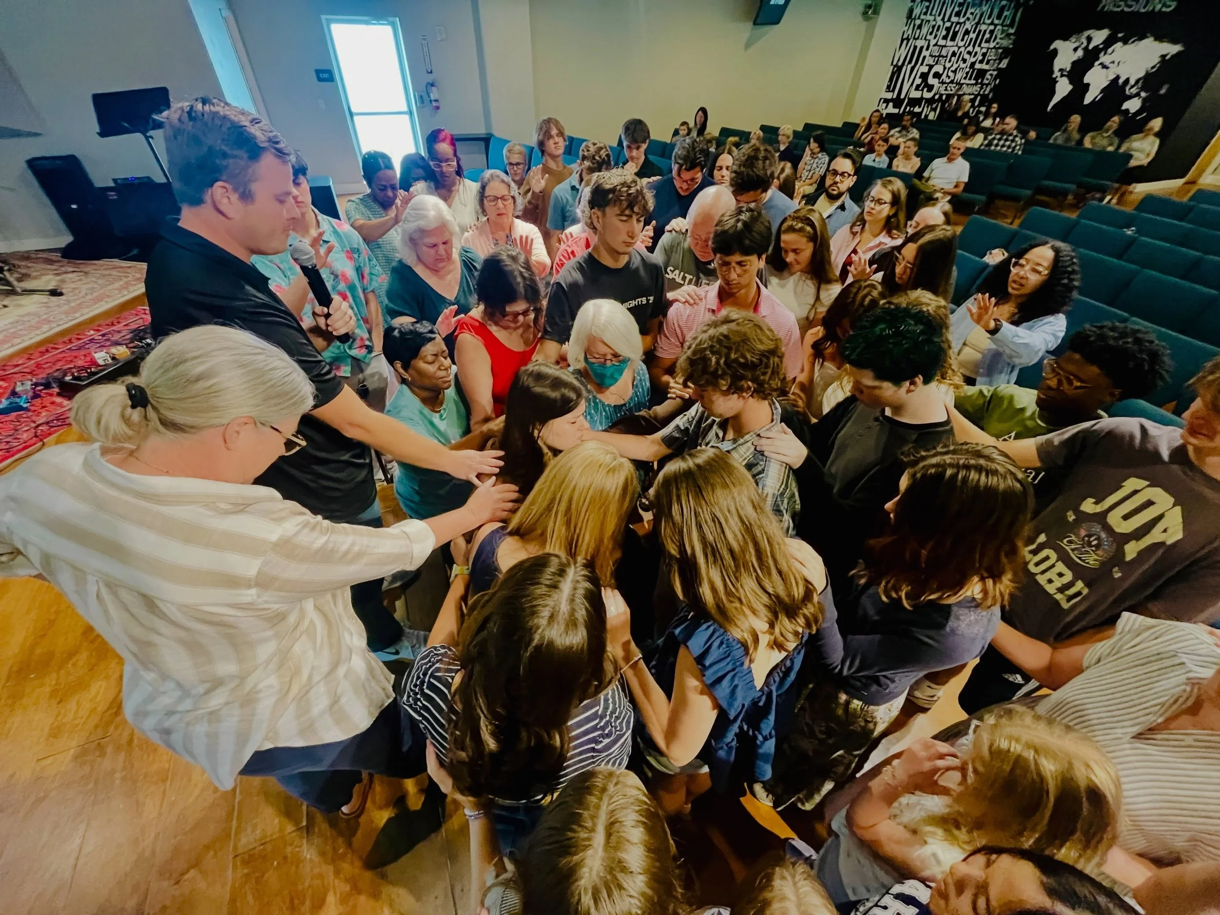 Praying for each other, an Hamantaschen to celebrate finishing the Book of Esther last Sunday! #maranatha