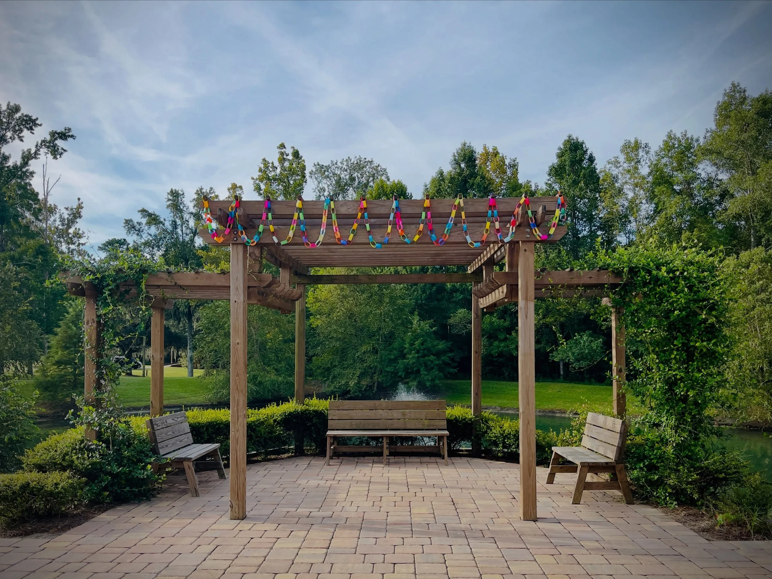 Pergola decorated for Sukkot! #maranatha