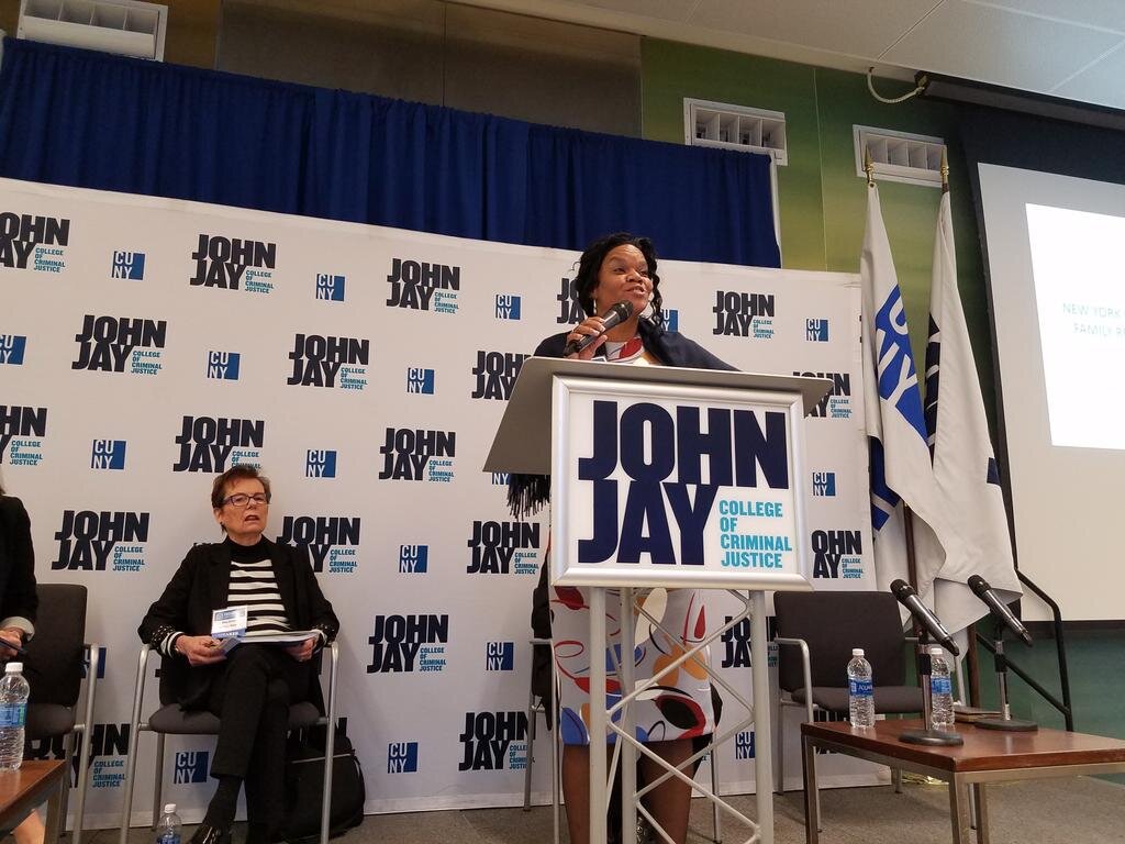 Yolanda speaking about the Beyond Rosie's campaign at John Jay College of Criminal Justice