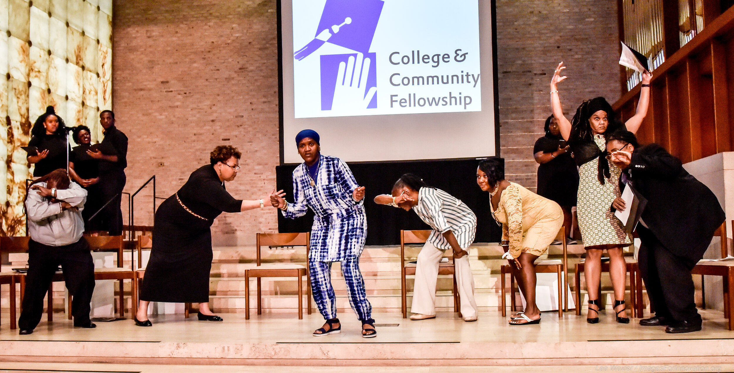 Yolanda performing with the Theater for Social Change Ensemble in 2017
