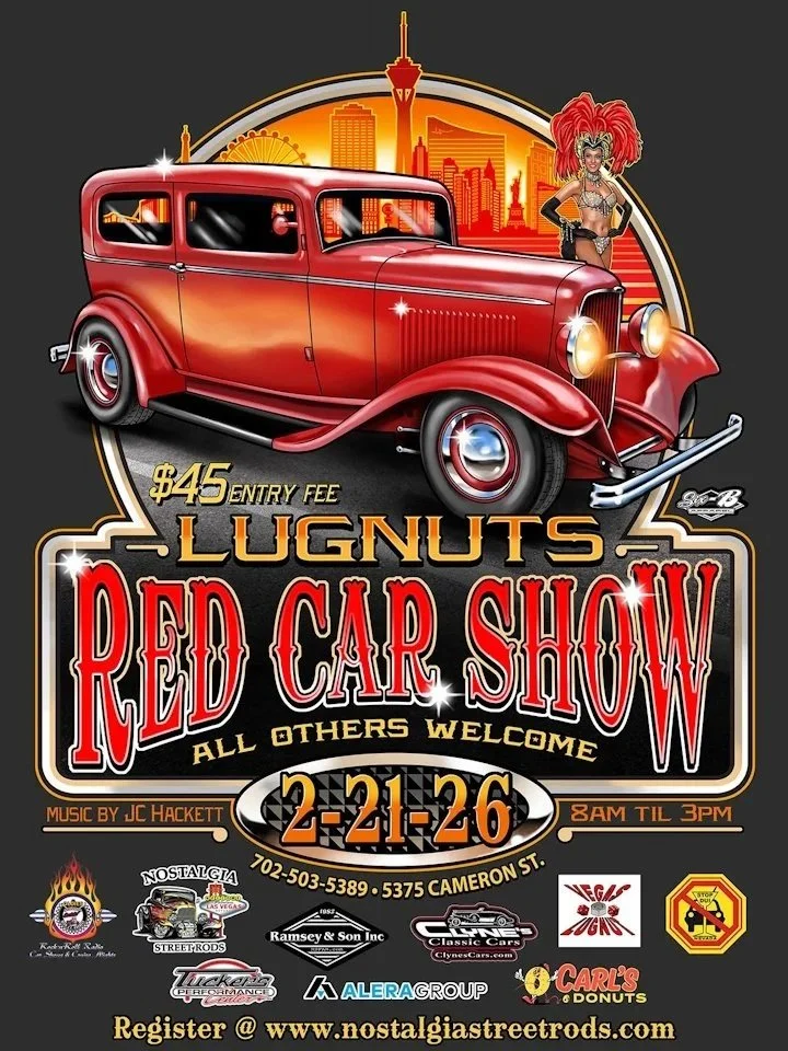 12th Annual RED CAR SHOW, 8a-3p, Las Vegas Nevada, 5375 Cameron St. 702-876-3652  or 702-503-5389