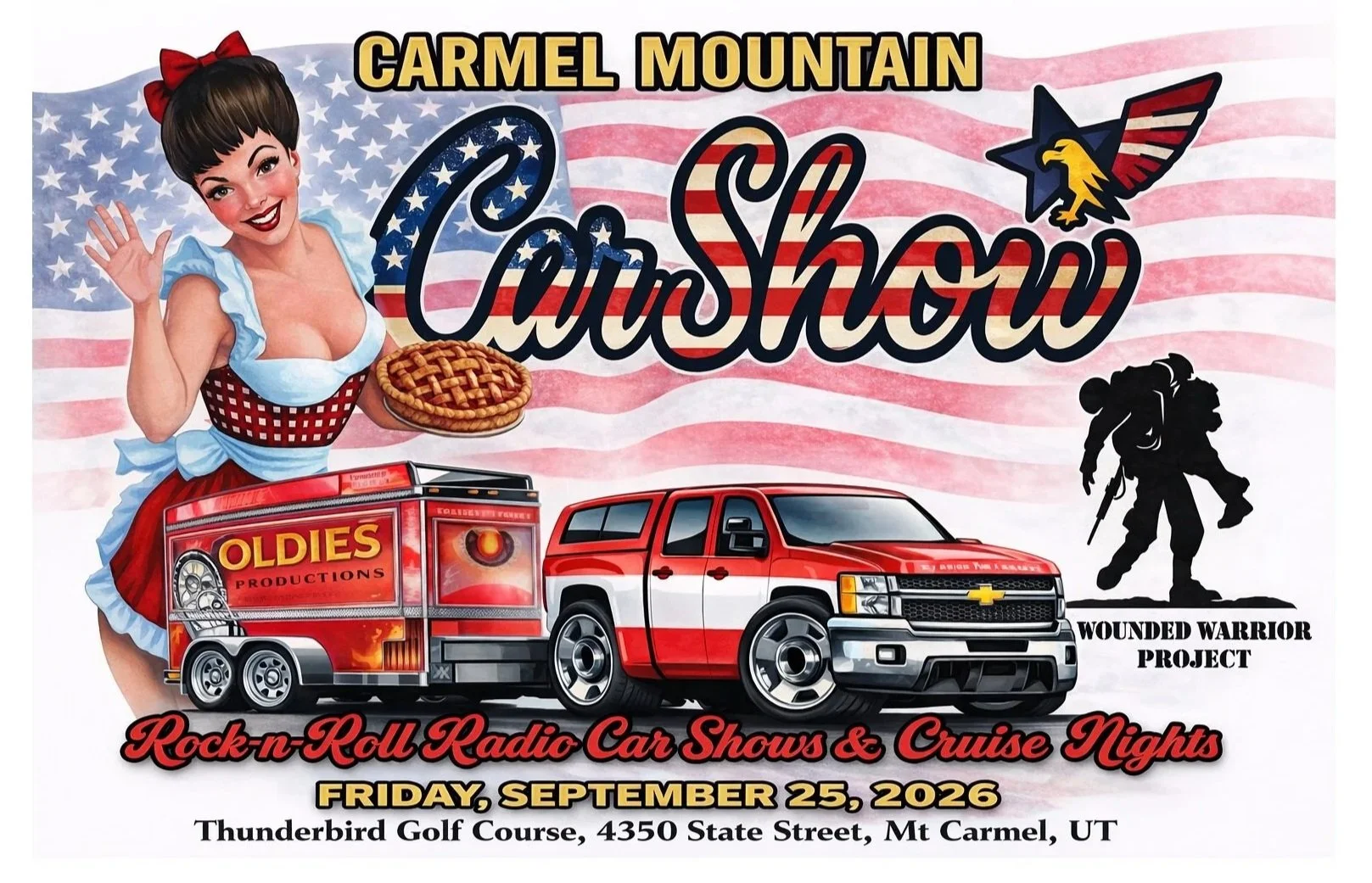 Mt. Carmel 13th Annual Car Show Welcome Party, Right on the Golf Course!.. 4530 State Street, Carmel Junction Utah, Us 89 & Zions National Park. 435-648-2262