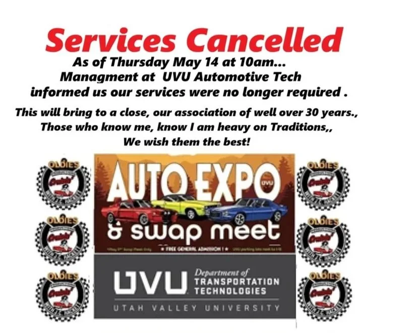 Our Services have been CANCELLED with U.V.U 37th Annual Car Show and SWAP MEET