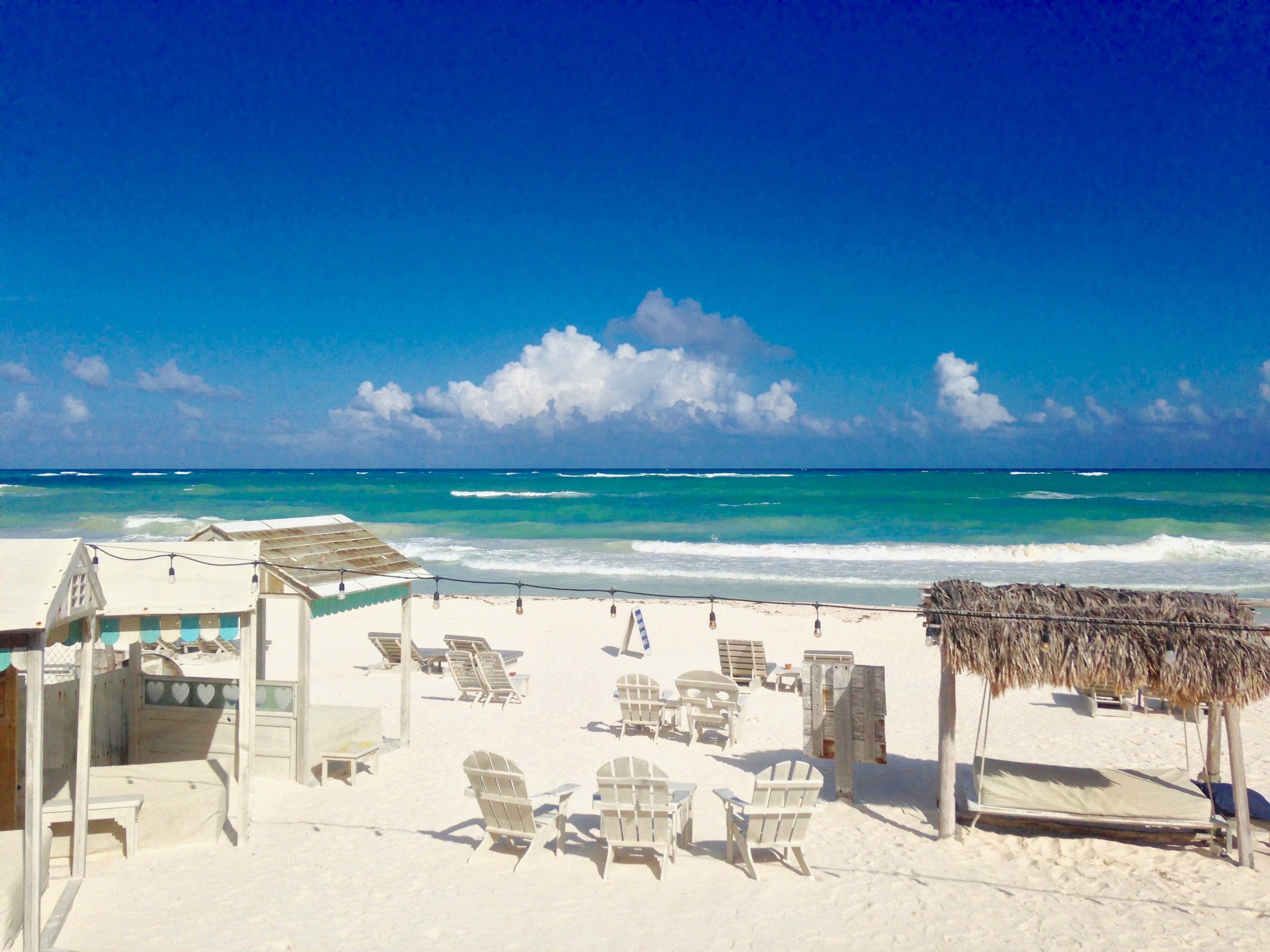 Seemingly clean Tulum beach.