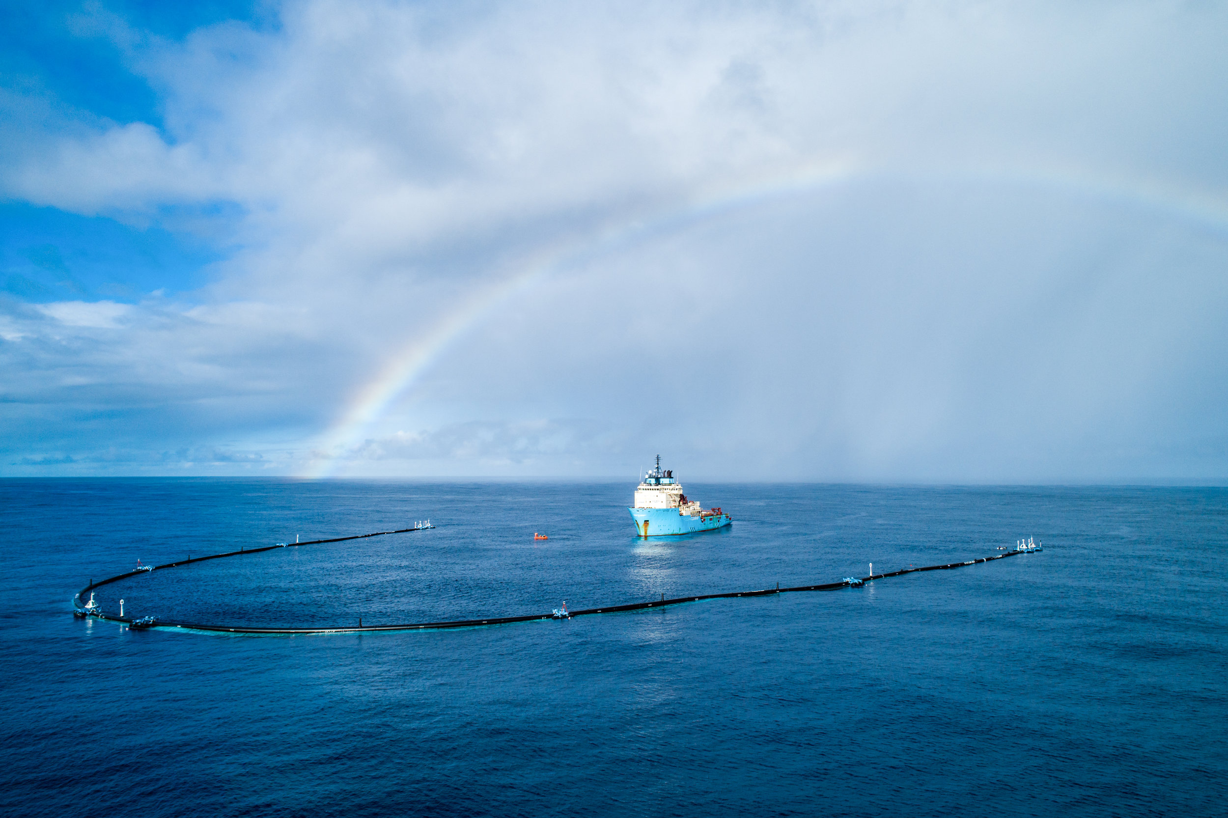 The Ocean Cleanup in the Great Pacific Garbage Patch.