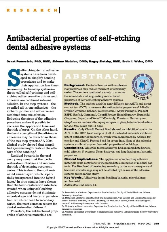 Antibacterial properties of selfetching dental adhesive systems