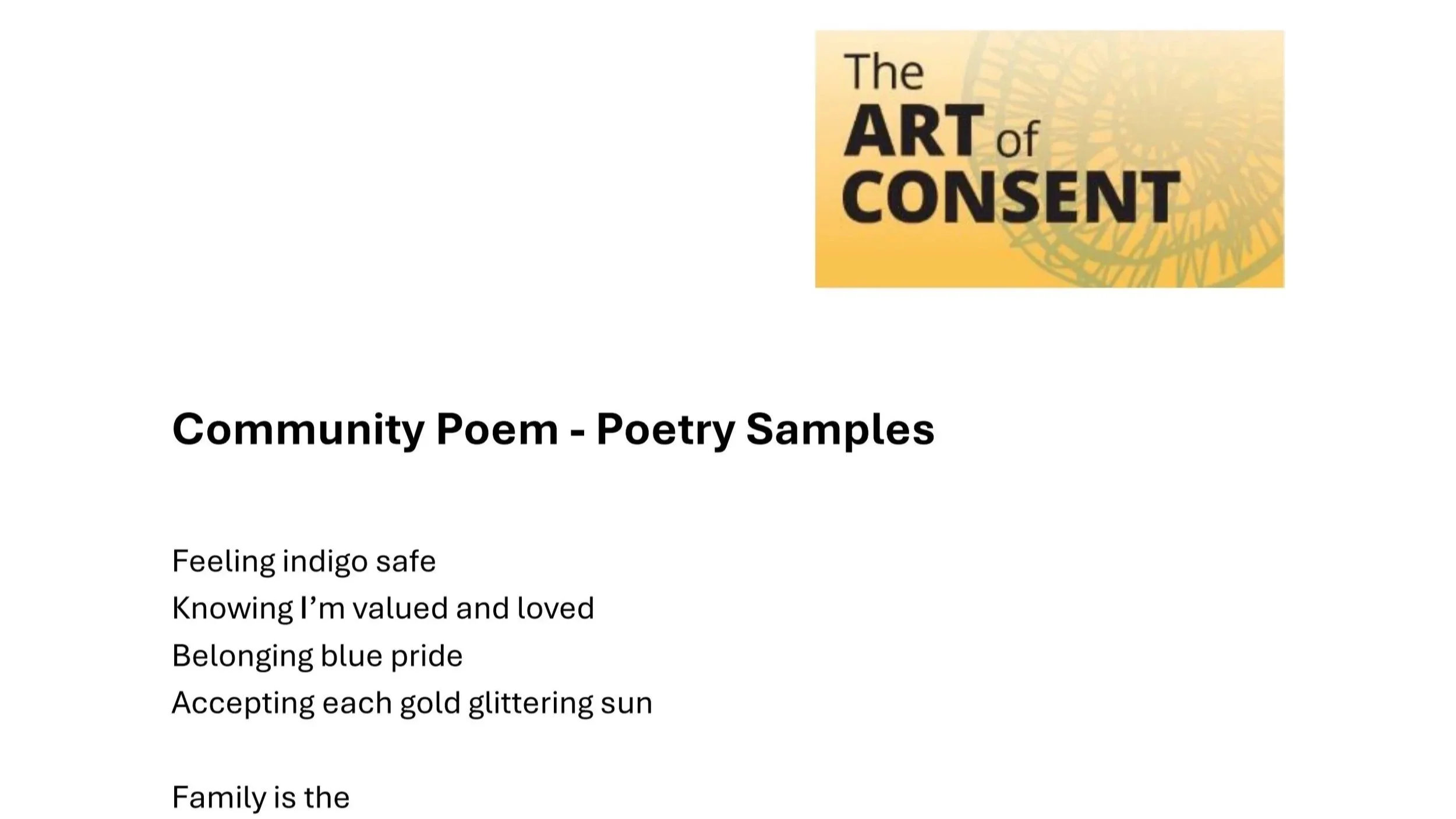 Community - Poetry Sample