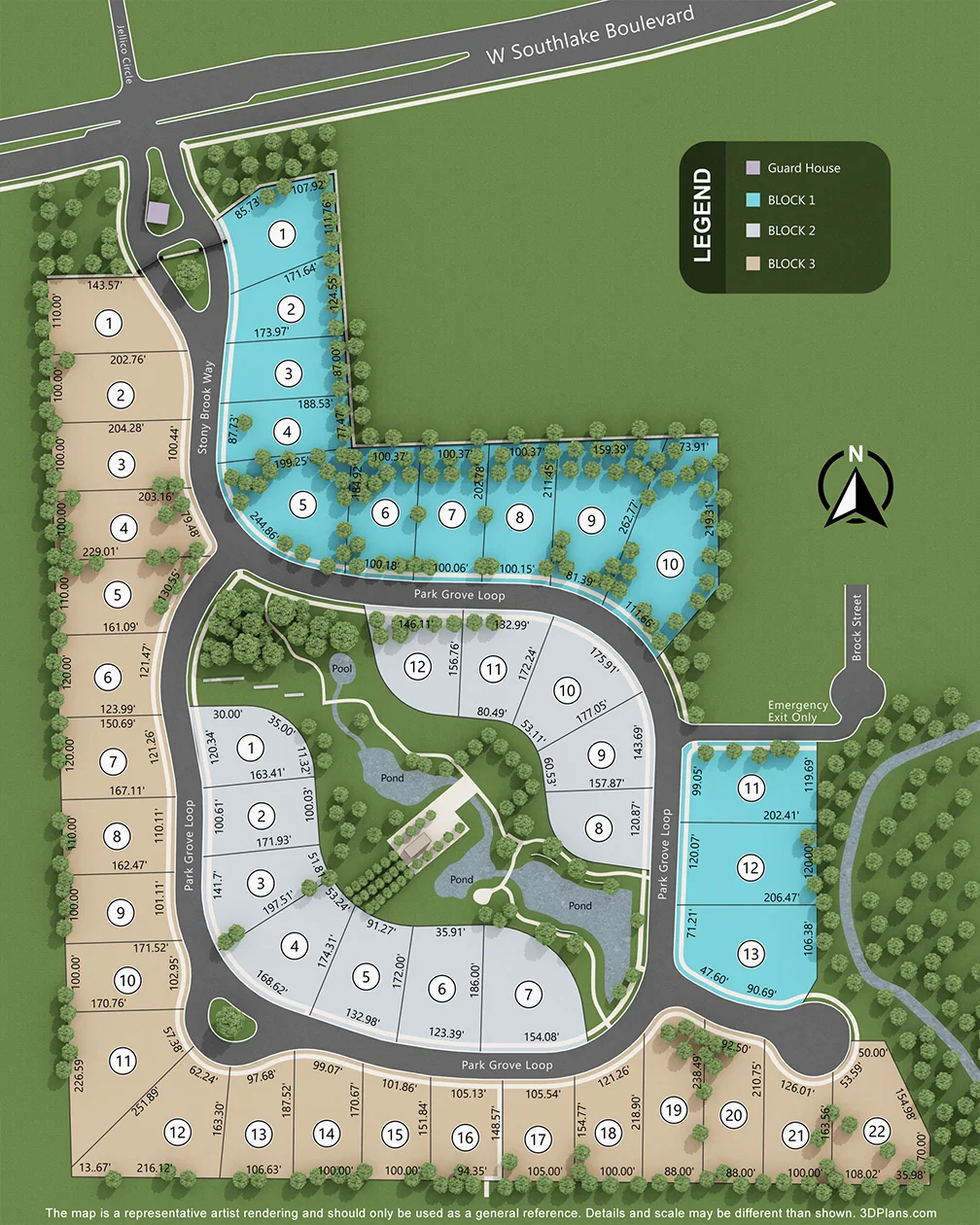 Click here for a printable version of the Stony Brook Site Plan.