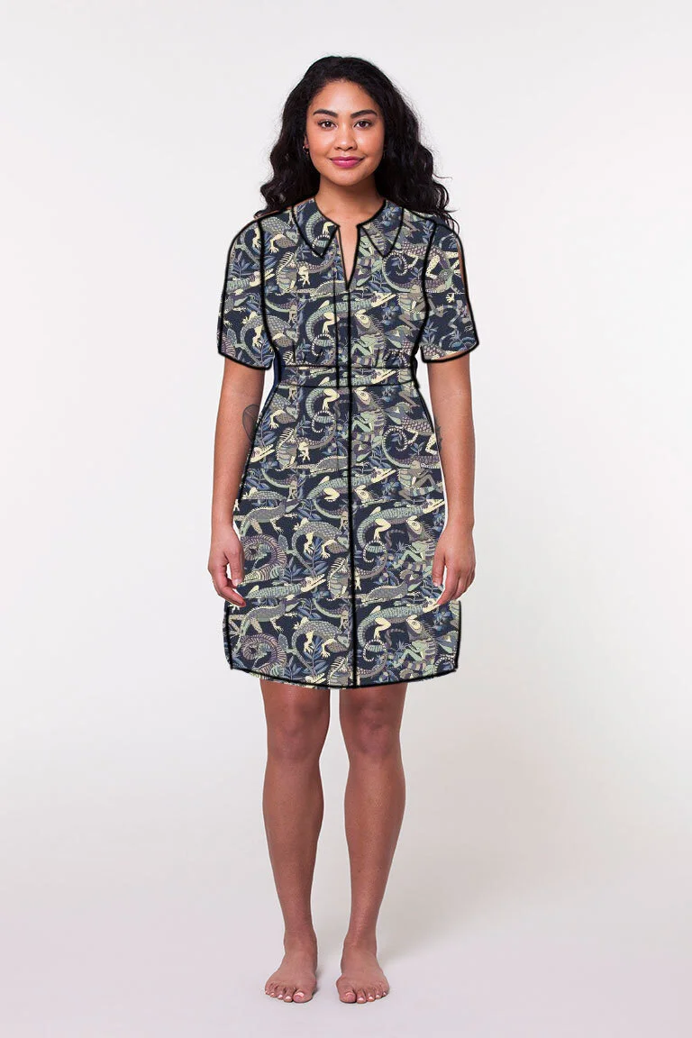 Sample, digital fashion illustration on a photo