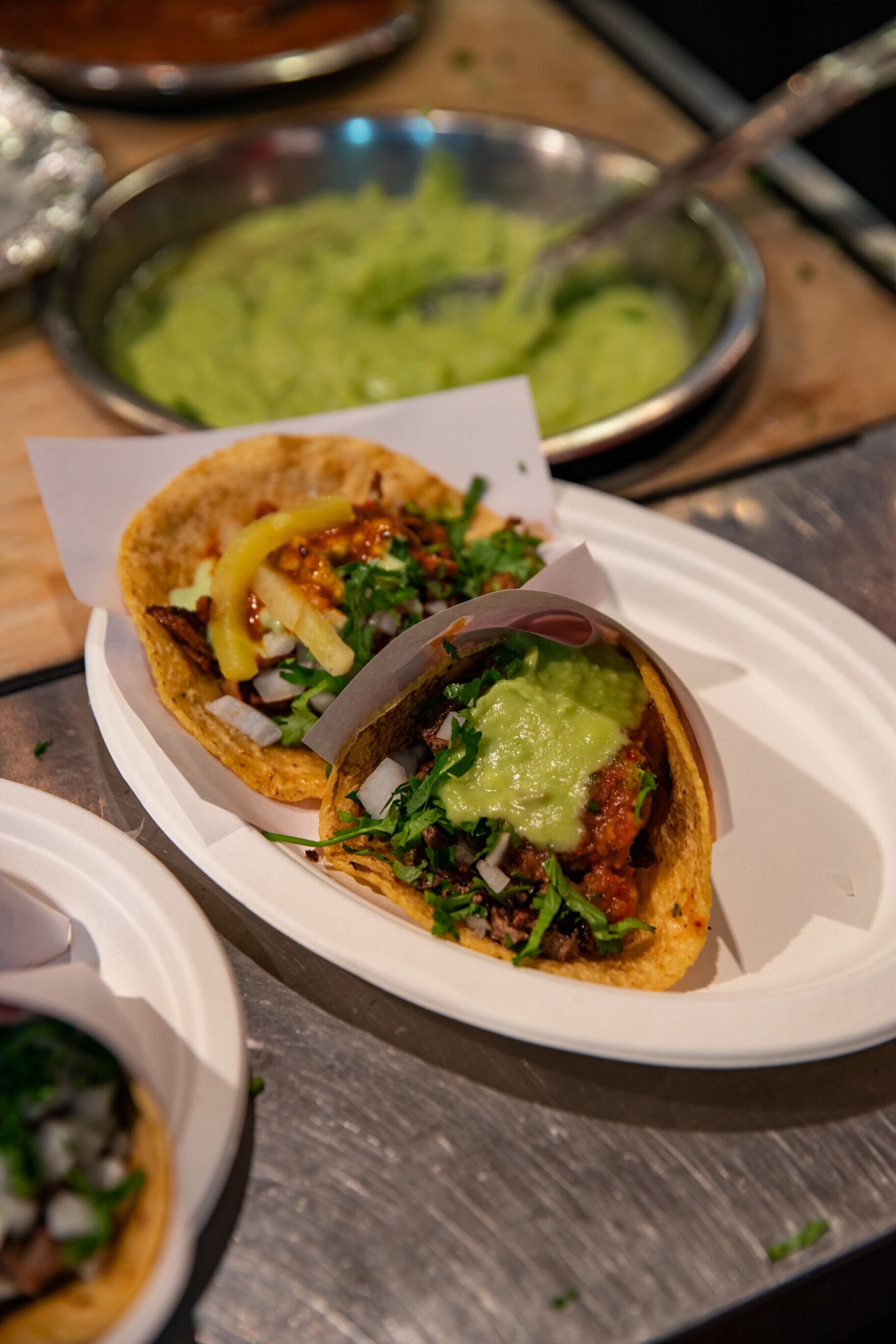 carne asada taco on plate 