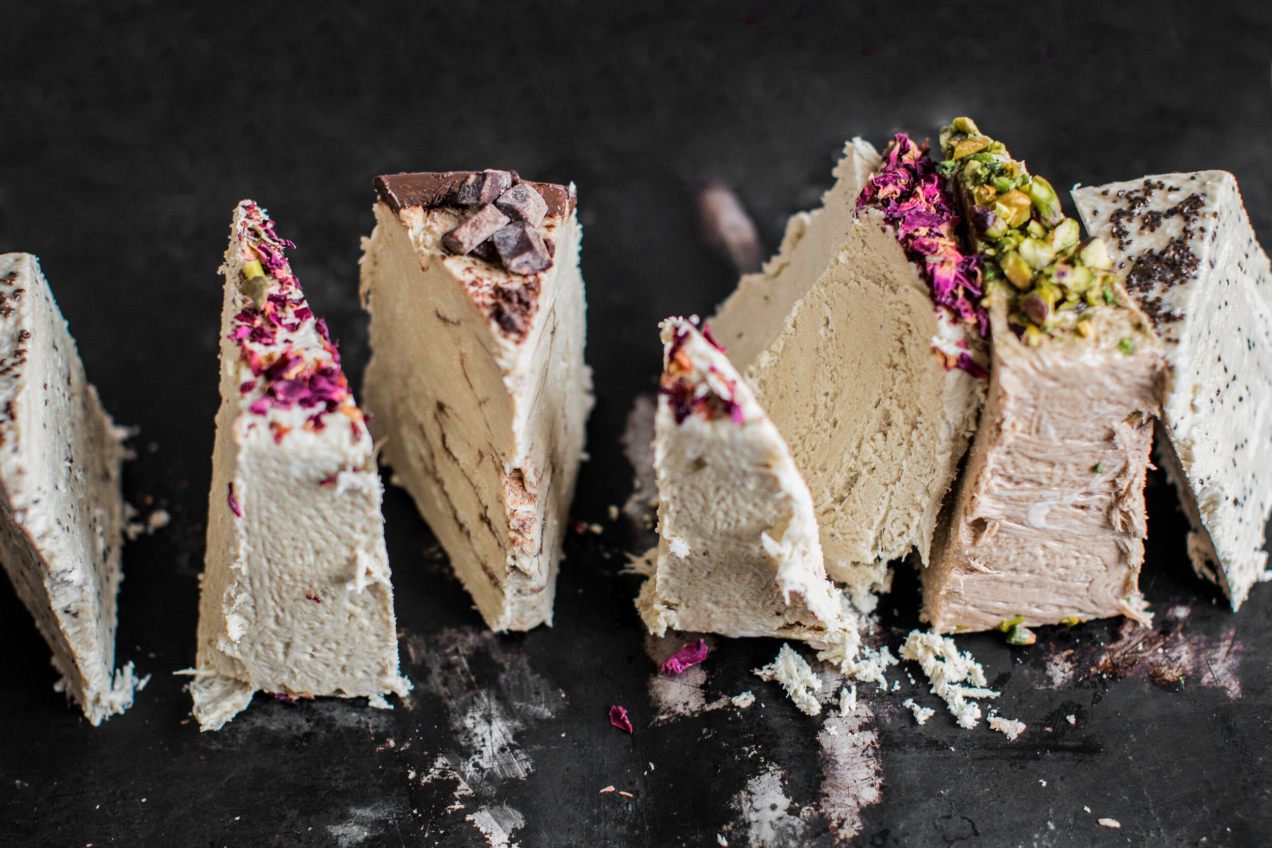 pieces of sliced halva