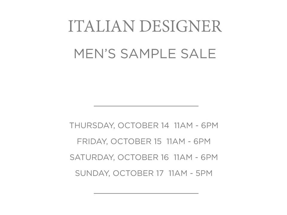 Men's Sample Sale 