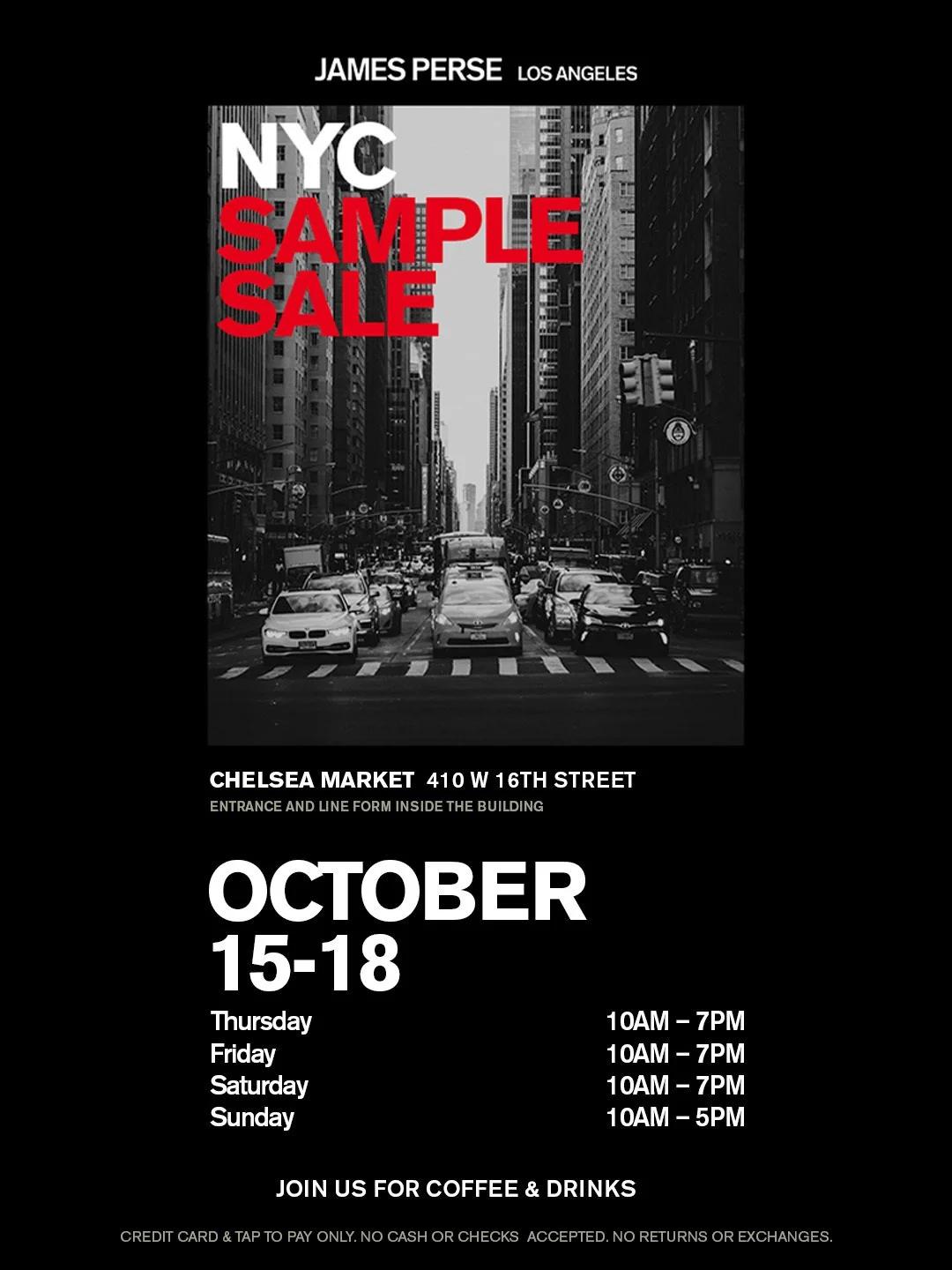 James Perse Sample Sale: Oct 15-18