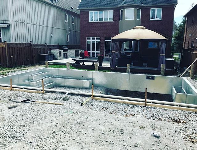 Ready for stone coping. It is hot in this backyard. 😓#unionvillepools #poolboysinc