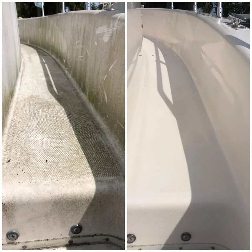 Cleaned and protected boat interior surface