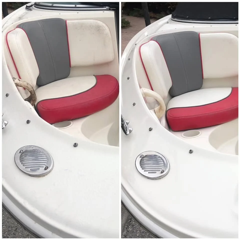Boat seats cleaned and restored