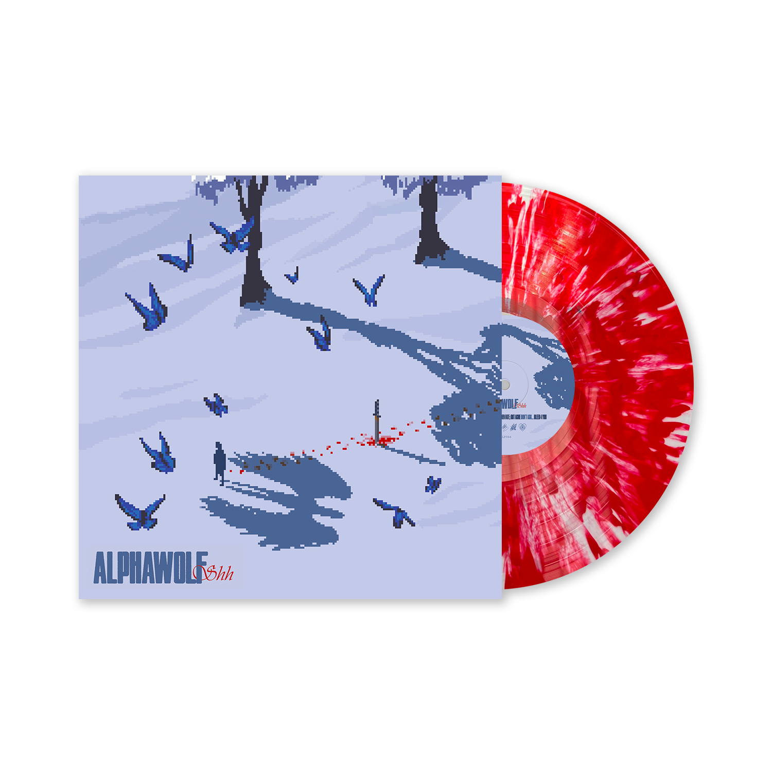 shh - 12" Clear w/ Heavy Red Splatter / 300 — Alpha Wolf