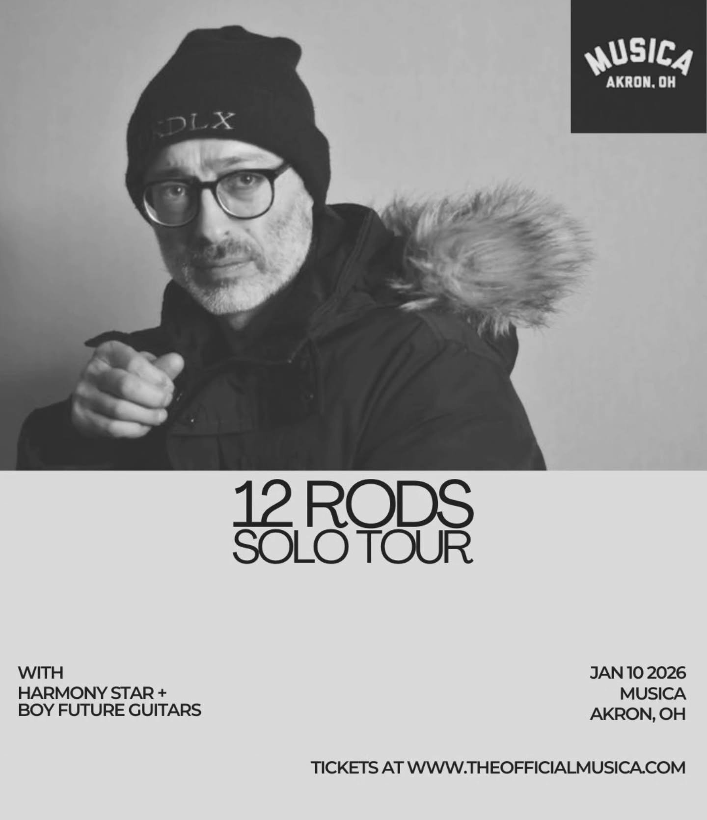 ON SALE NOW! ✨

Ryan Olcott, songwriter and frontman of Twin Cities&rsquo; iconic indie rock band 12 Rods, live at Musica Saturday 1/10!

With local support from Harmony Star and Boy Future Guitars.

🎫 $13 +fees online / $15 at the door
👥 All ages
