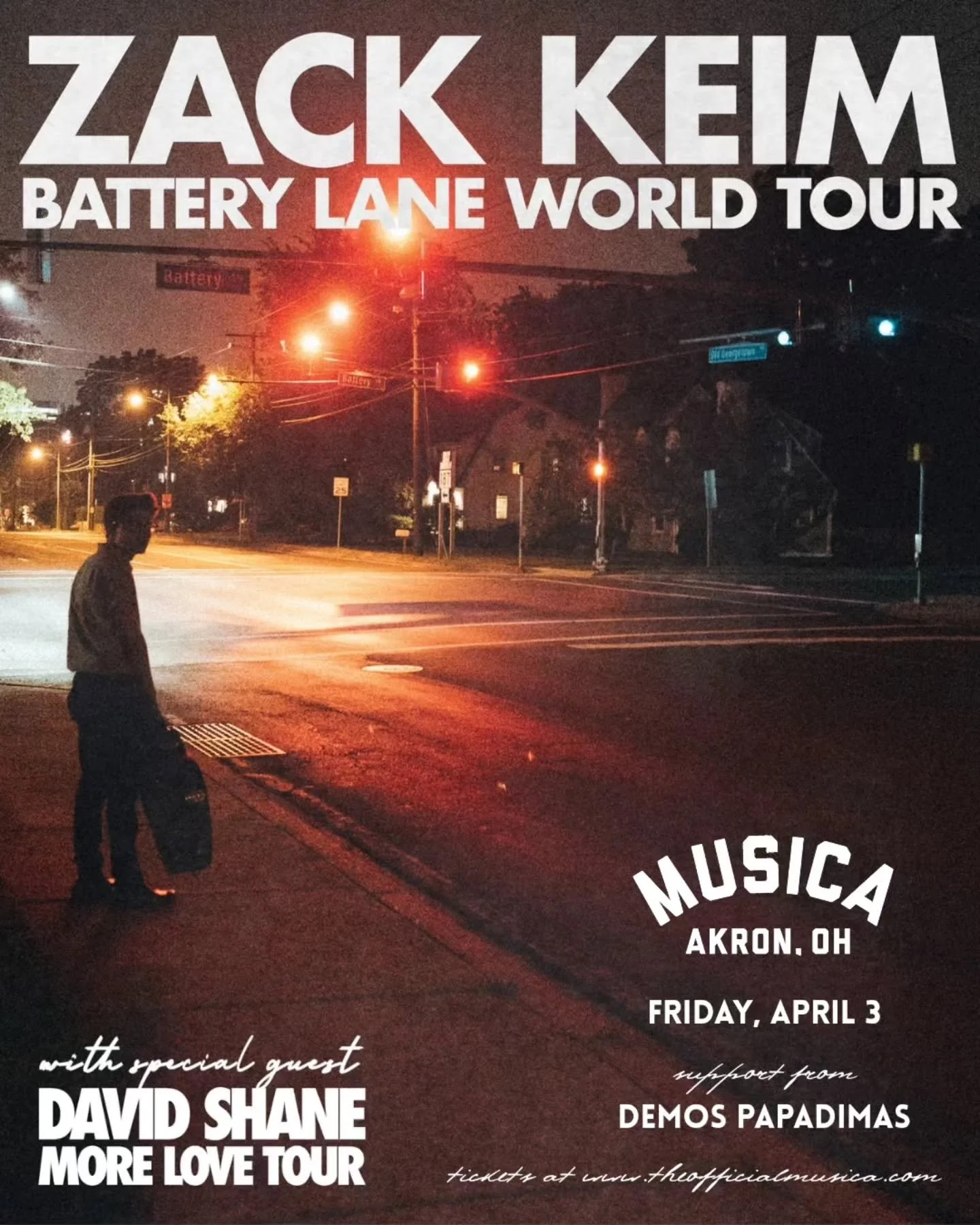 JUST ANNOUNCED &amp; ON SALE! 🚨

Friday, April 3: Zack Keim comes to Musica in celebration of his new album, "Battery Lane", combining forces with special guest David Shane for their "More Love" Tour! Together they're making the 