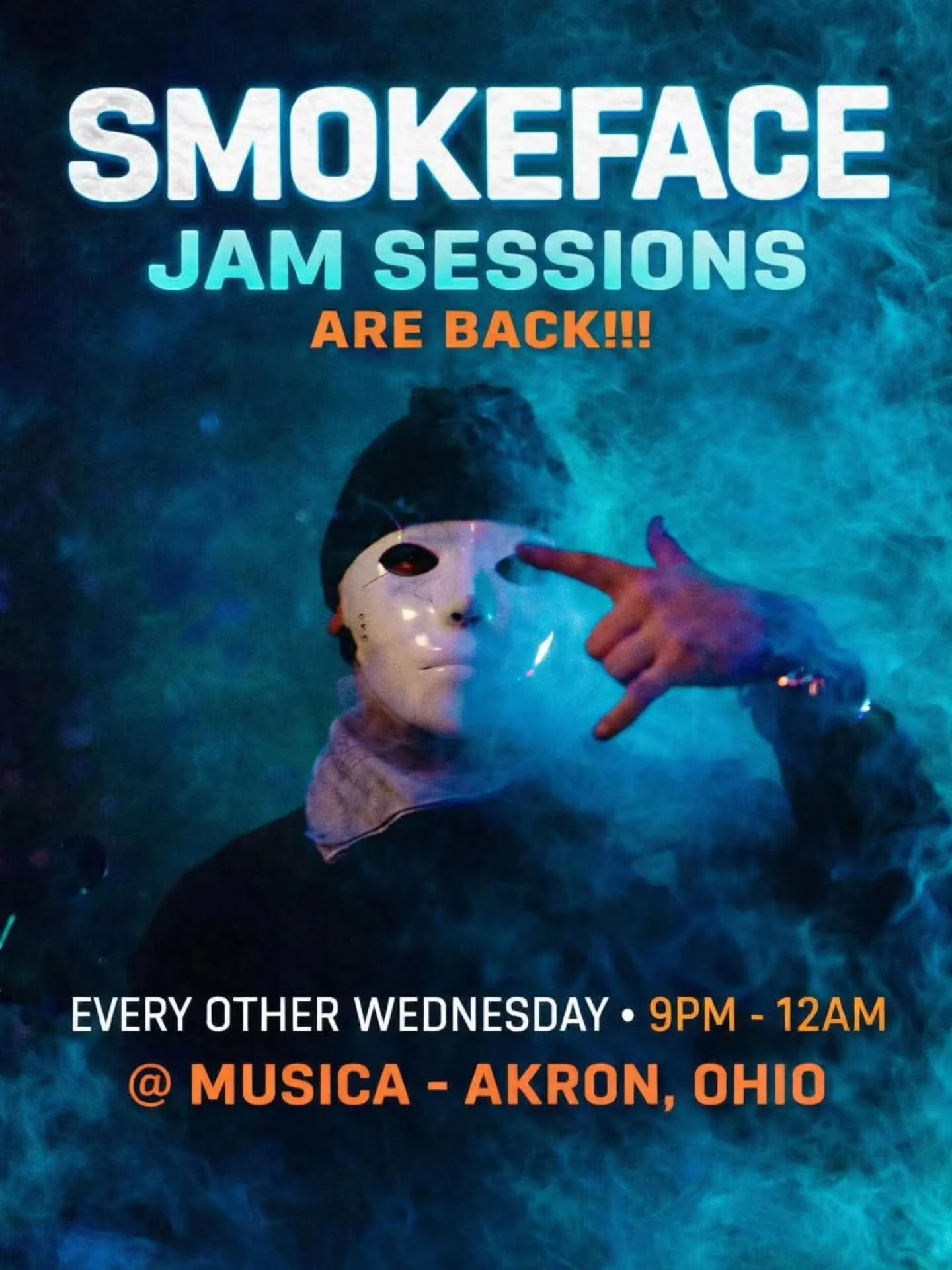 THEY'RE BACK! 💙

SmokeFace Jam Sessions return every other Wednesday at Musica starting 2/25!

🍺 Bar open at 7pm
🎸 Jam session 9pm-midnight

Bring your instrument and join the fun! 

#akron #akronohio #akronmusicscene #jamsession #smokeface