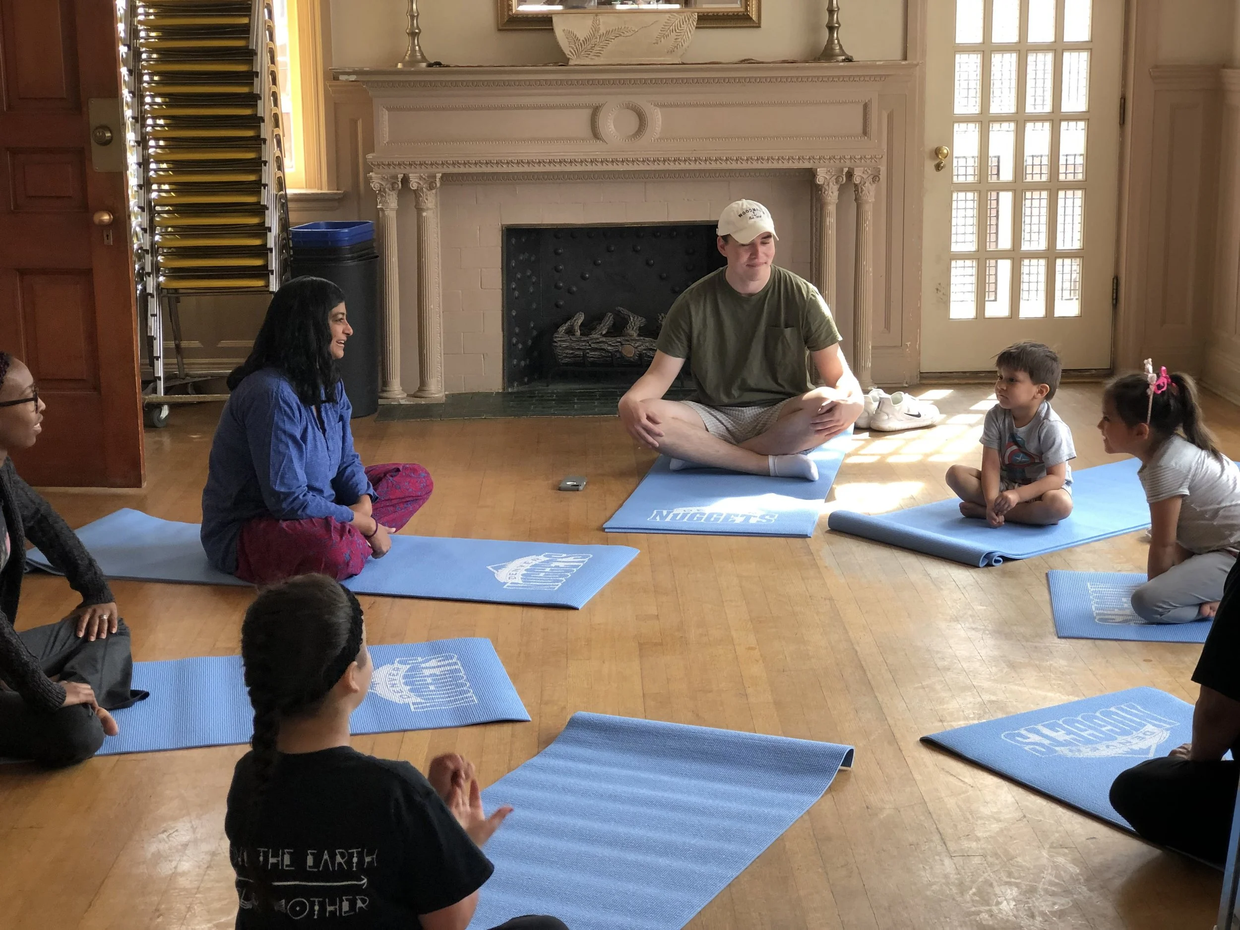 Our amazing youth practicing mindfulness with Satya Yoga Cooperative!