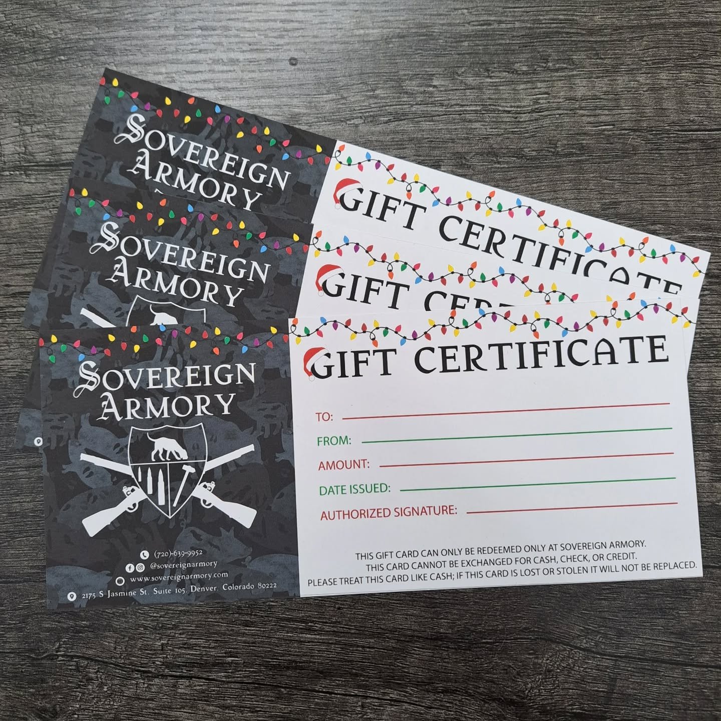 The holidays are fast-approaching, so there's no better time to debut our festive new Gift Certificate format!

Give the gift of a custom project this holiday season! From Cerakote&reg;, to machining, to stippling and laser engraving, we specialize i