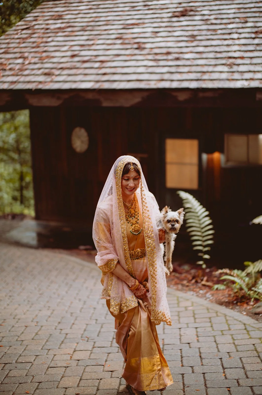 outdoor wedding ceremony beneath redwoods at Waterfall Lodge