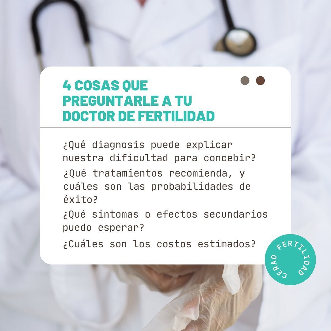 💡Algunas preguntas importantes que hacer a la hora de tener tu cita con un doctor de fertilidad.