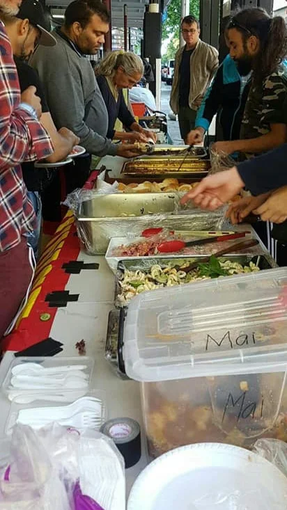 The wide variety of nutritious home cooked and donated food is always plentiful