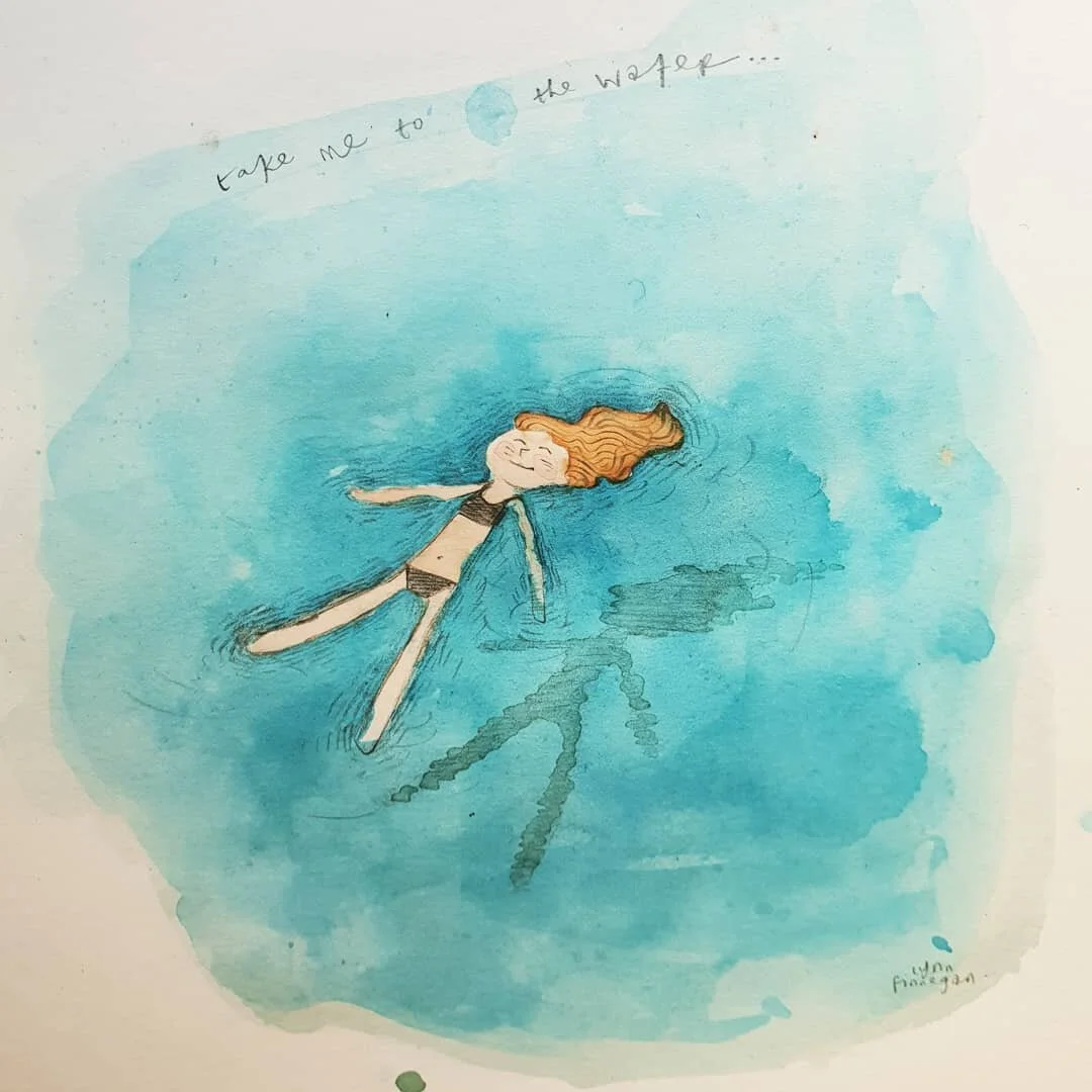 #doodleoftheday - a birthday card for a friend who swims in every bit of wild water she wanders upon. Ocean, river, mountain lake ... everything. She's also a doctor, so there aren't really any words for how strong she has been this past year. I'm wi