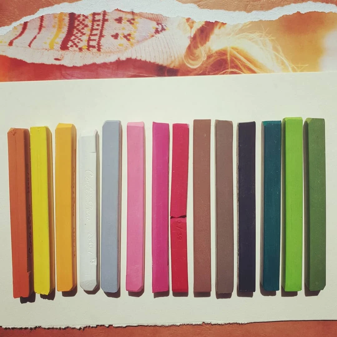 I've been doing a 'deep dive' into colour theory, as they say. And now I can't stop looking at my pastels and thinking 'how could I ever improve on these colours just sitting beside each other so perfectly and happily?'. Maybe I've gone too deep. Wha