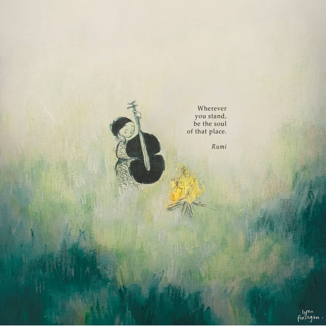 &quot;wherever you stand, be the soul of that place&quot; Rumi

Inspired by evenings around the fire in Tipperary, listening to Irish storytelling and trad music that has been weaving our souls into the landscape for centuries 

#rumi #illustratorson