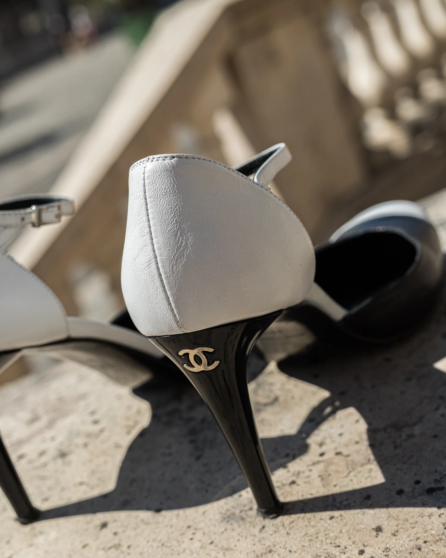 Chanel Bi-Color Pumps with Ankle Strap — singulié