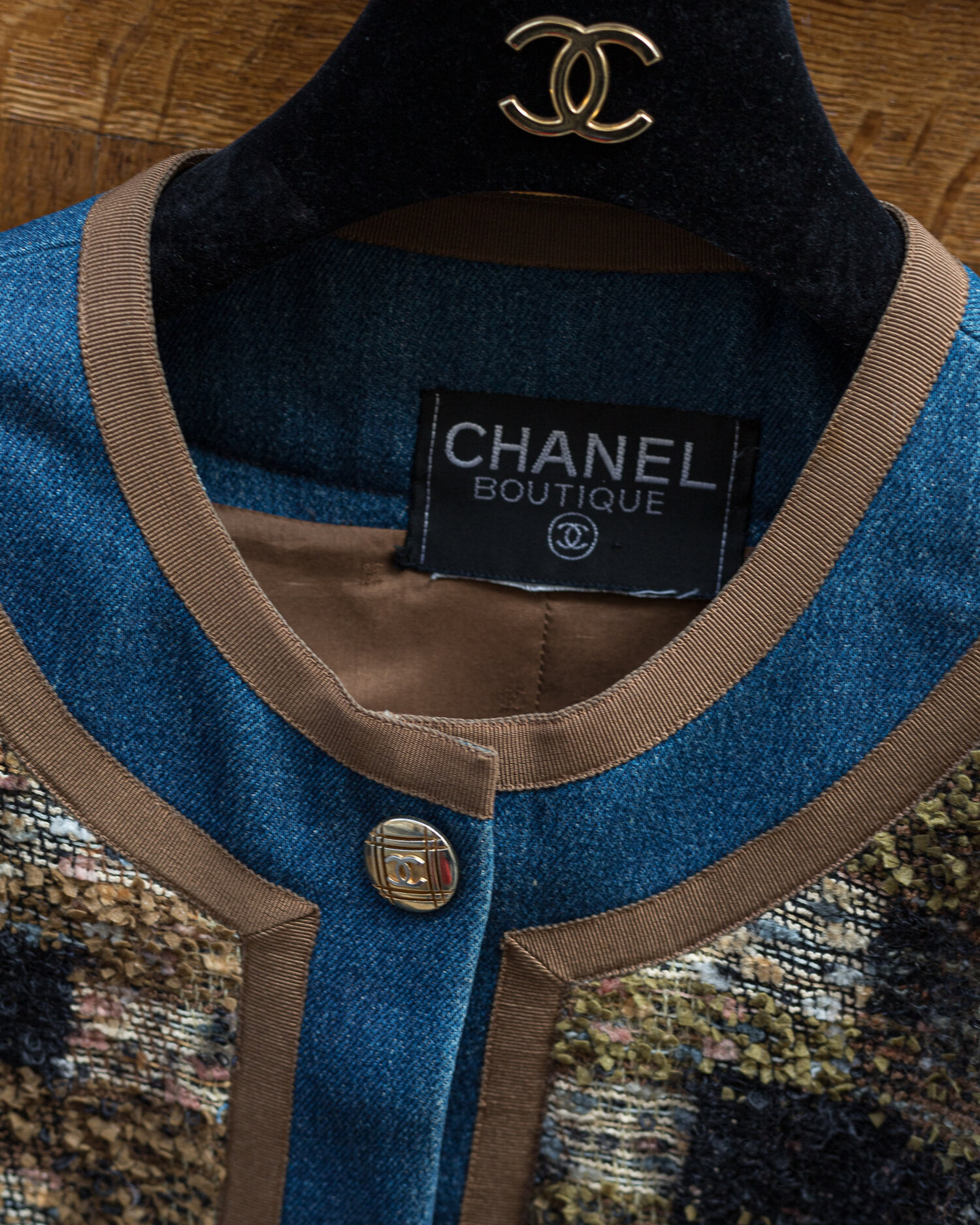 CHANEL, Jackets & Coats, Very Cool Chanel Logo Jean Jacket