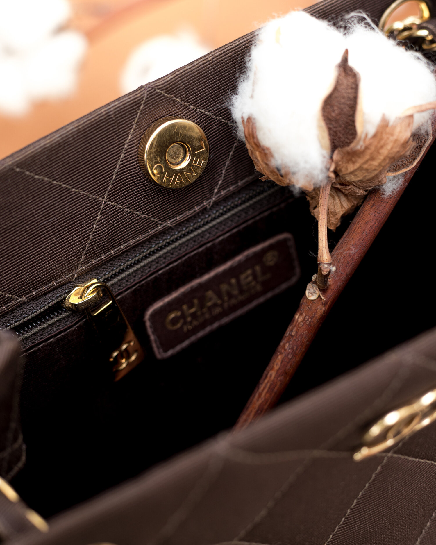 Chanel Brown Chevron Leather Medium Gabrielle Flap Bag Chanel