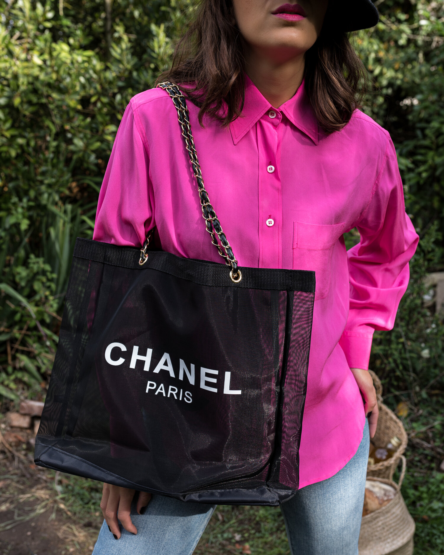 chanel coated canvas bag