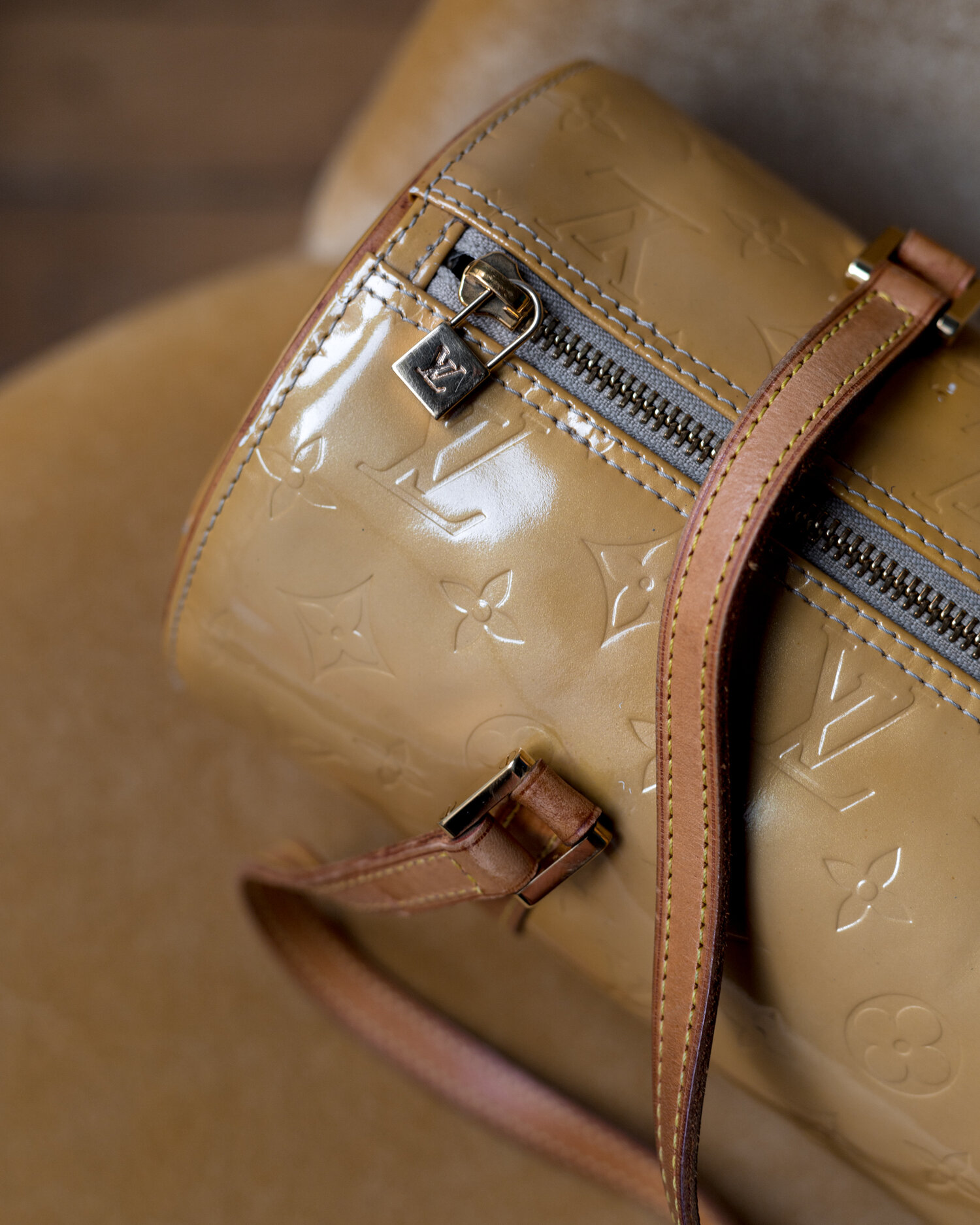 Louis Vuitton Bedford Shoulder Bag Yellow Vernis Leather