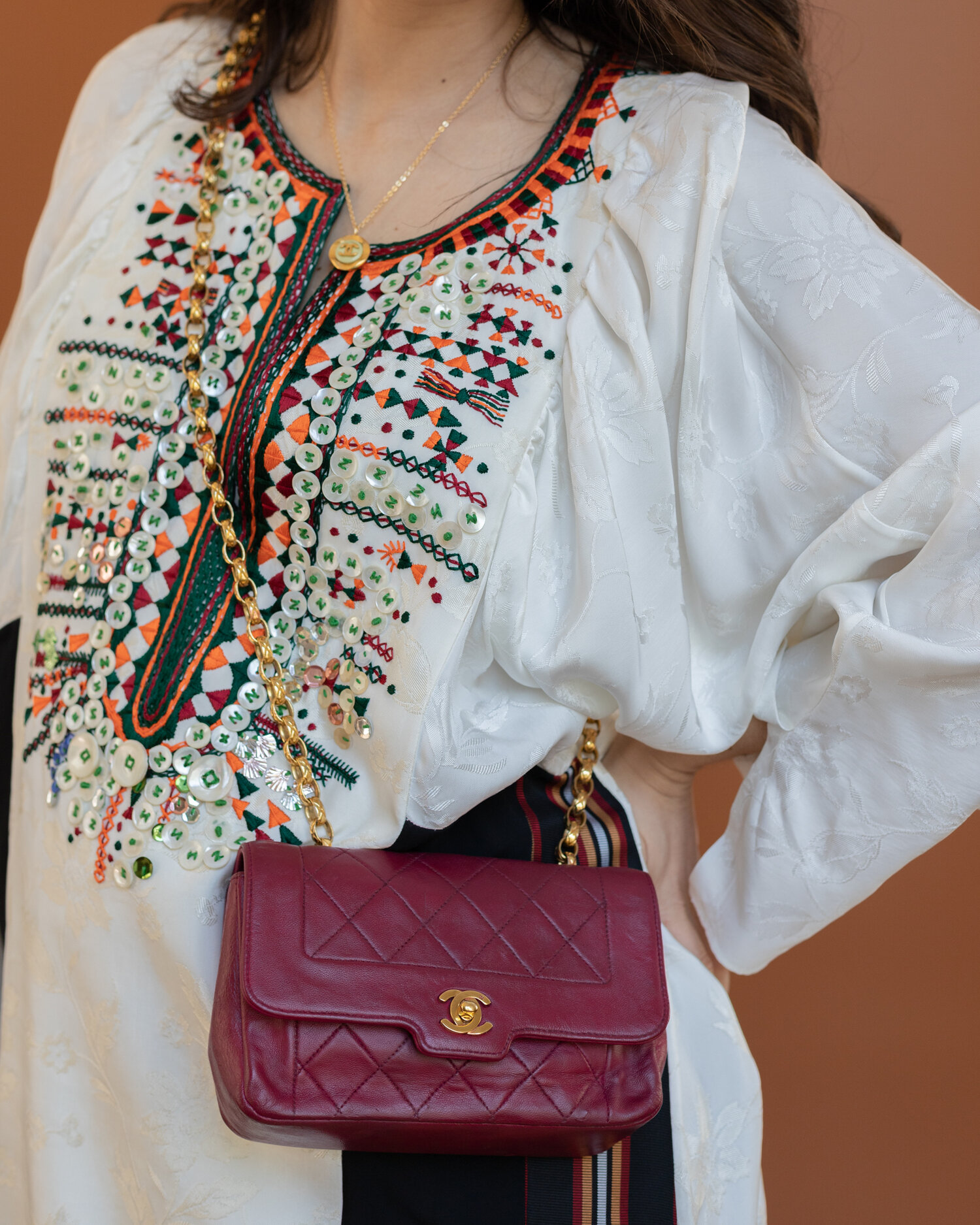 Vintage Chanel Mini Diana Bag in Dark Pink leather — singulié