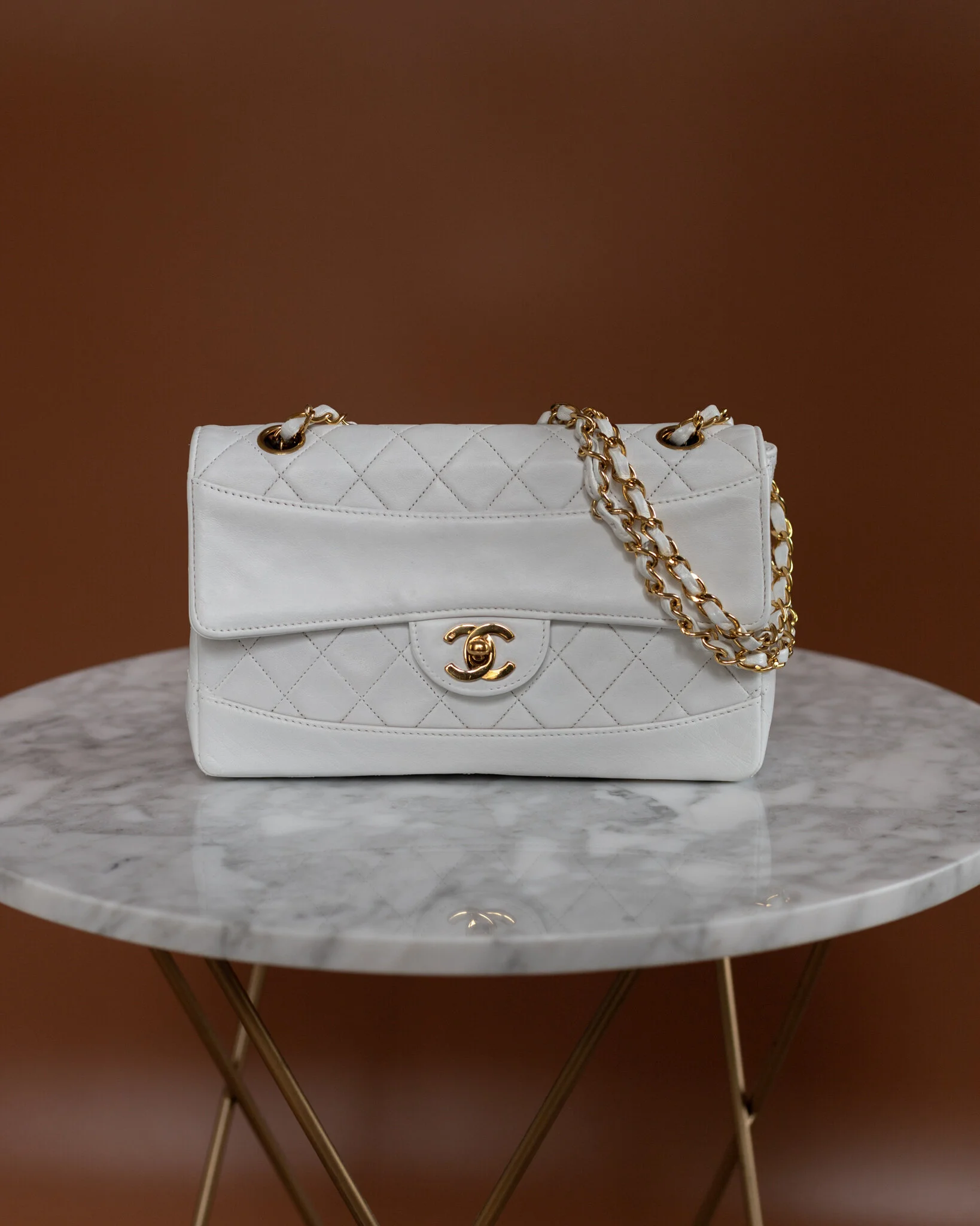 【ヴィンテージ】Rank:S☆Chanel WHITE C19 Small Flap バック BUYMA VINTAGE 中古 【ヴィンテージ】Rank:S☆Chanel WHITE C19