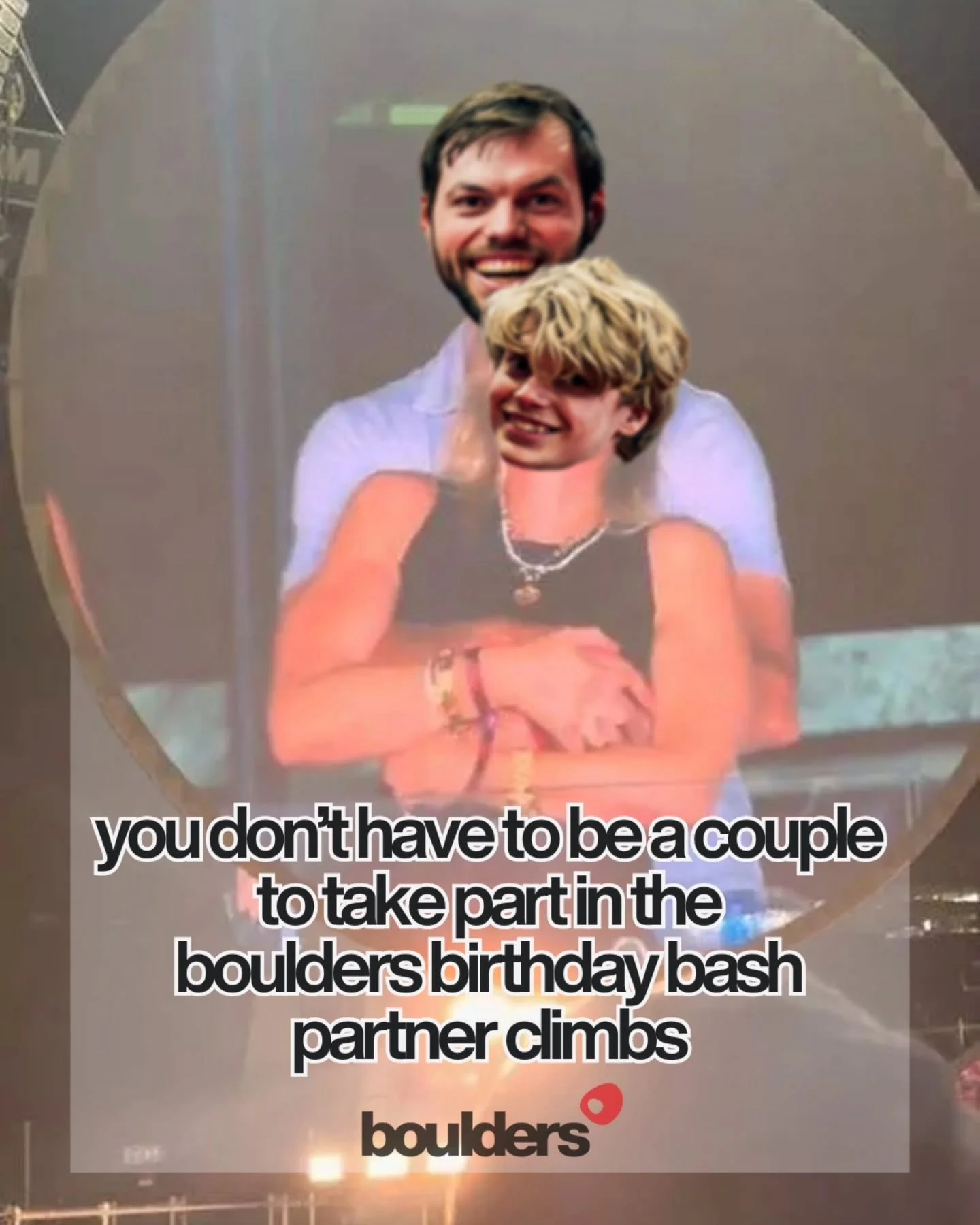 You don't have to be a couple or a fan of Coldplay to take part in our Birthday Bash partner climbs!

👫👬👭

The partner climbs will be set for ONE DAY ONLY, so make sure you purchase your ticket soon to avoid disappointment!

Check the link in our 