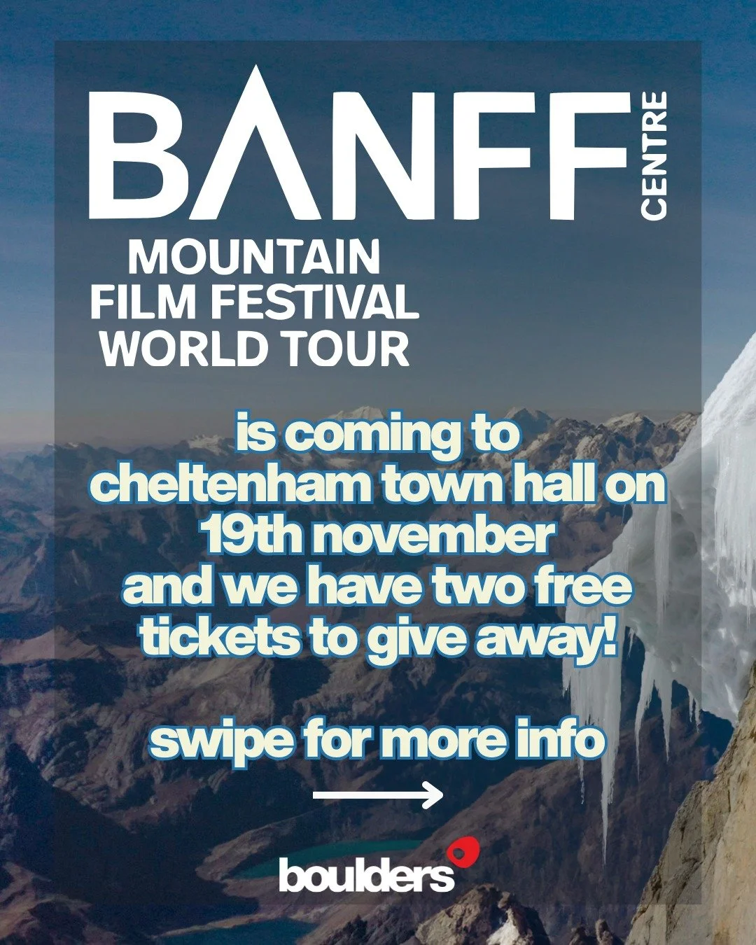 @UKBanffFilmFest is coming to Cheltenham Town Hall on 19th November and we have two free tickets to give away to one of our Instagram followers!

To enter:
1. Like this post
2. Share this post to your Instagram stories

Enter by 29th September. Winne