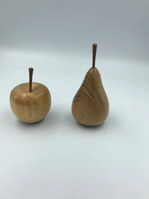 Apples and Pears - Decorative Wooden Ornaments - Handmade