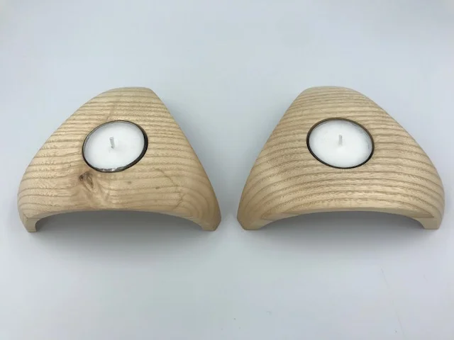 Ash Candle Holder - Handmade Wooden Candle Holder