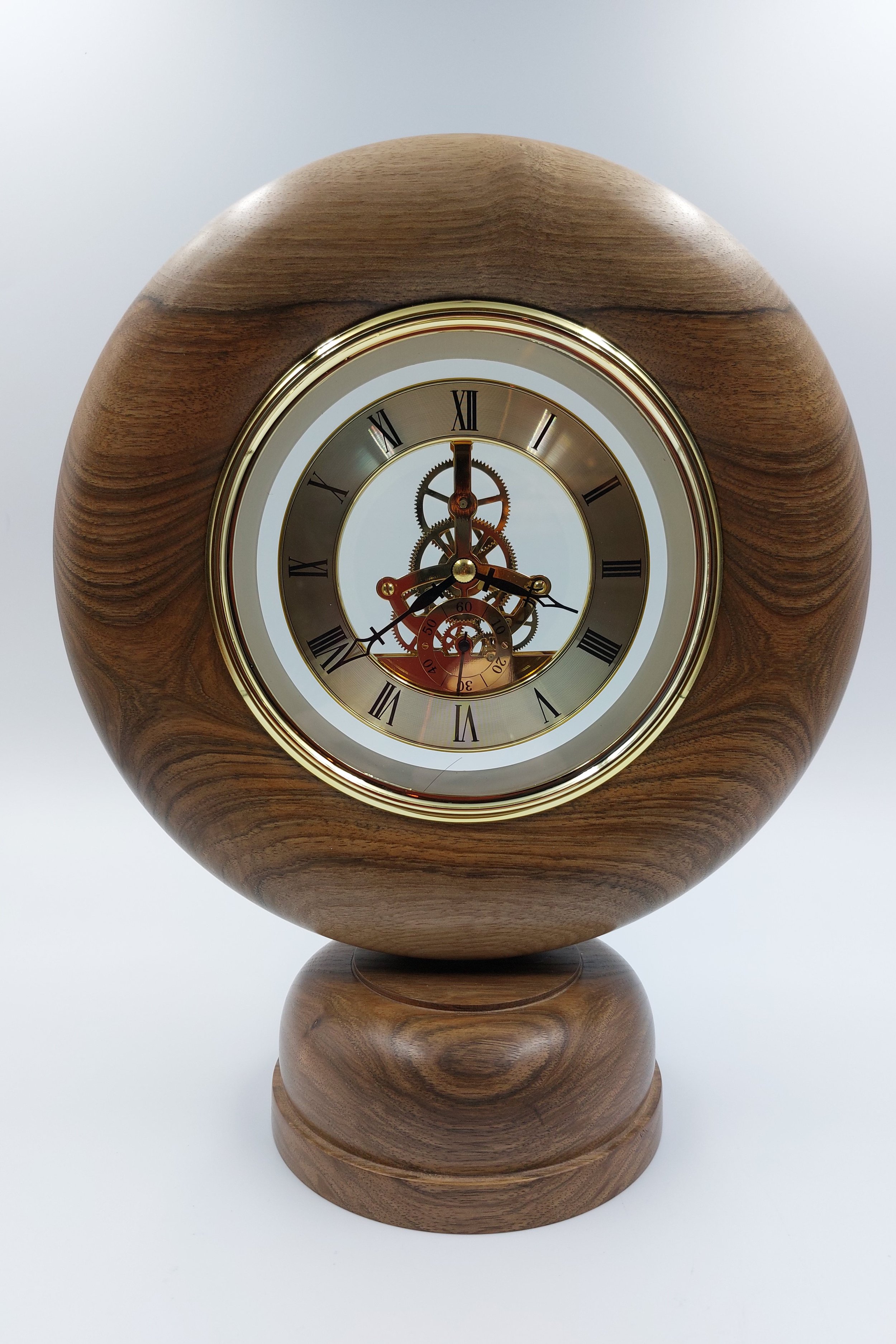 Irish Walnut Skeleton Clock