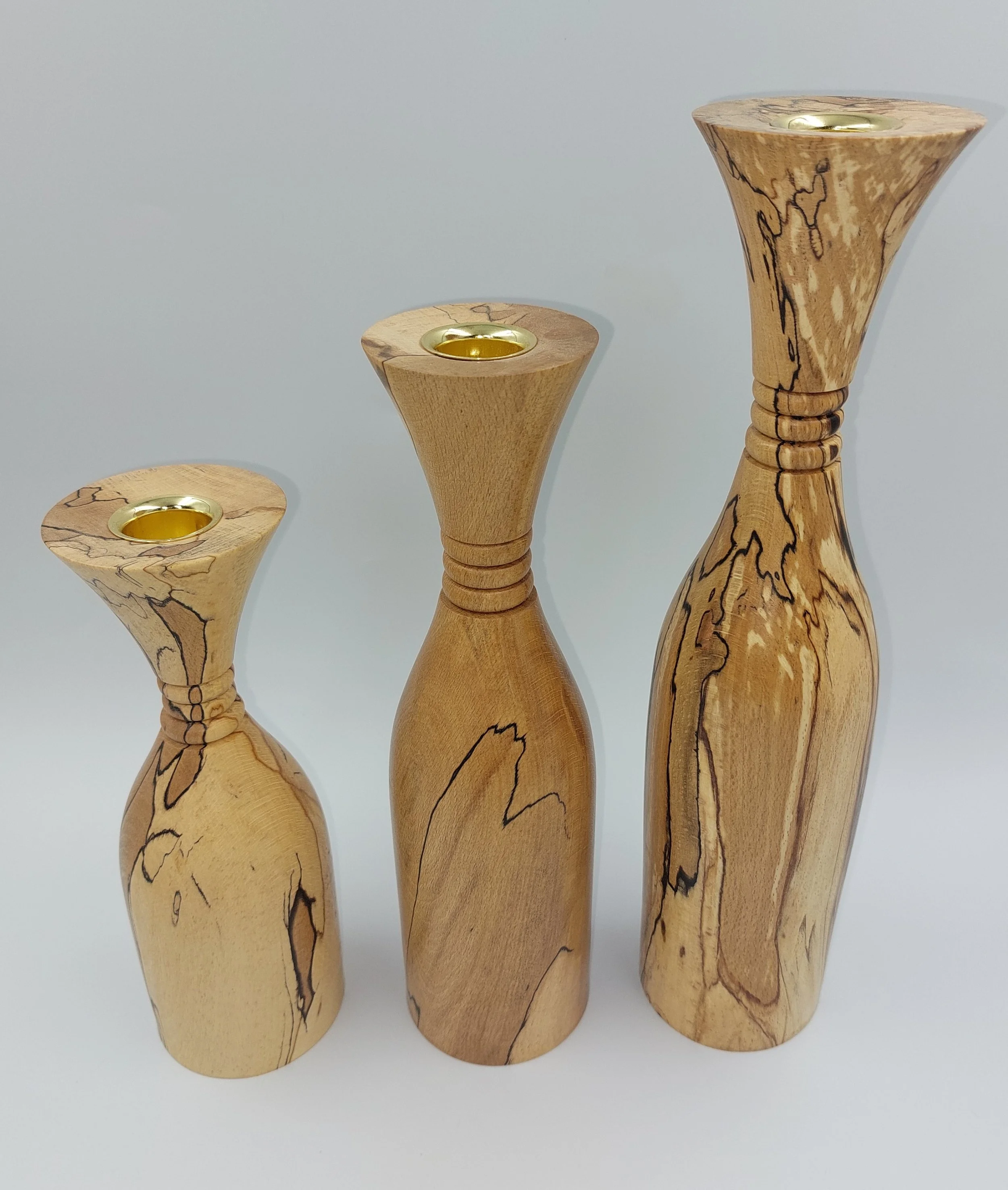 Irish Spalted Beech Candle Holders
