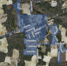 GIS map of Sims In-Town Limits